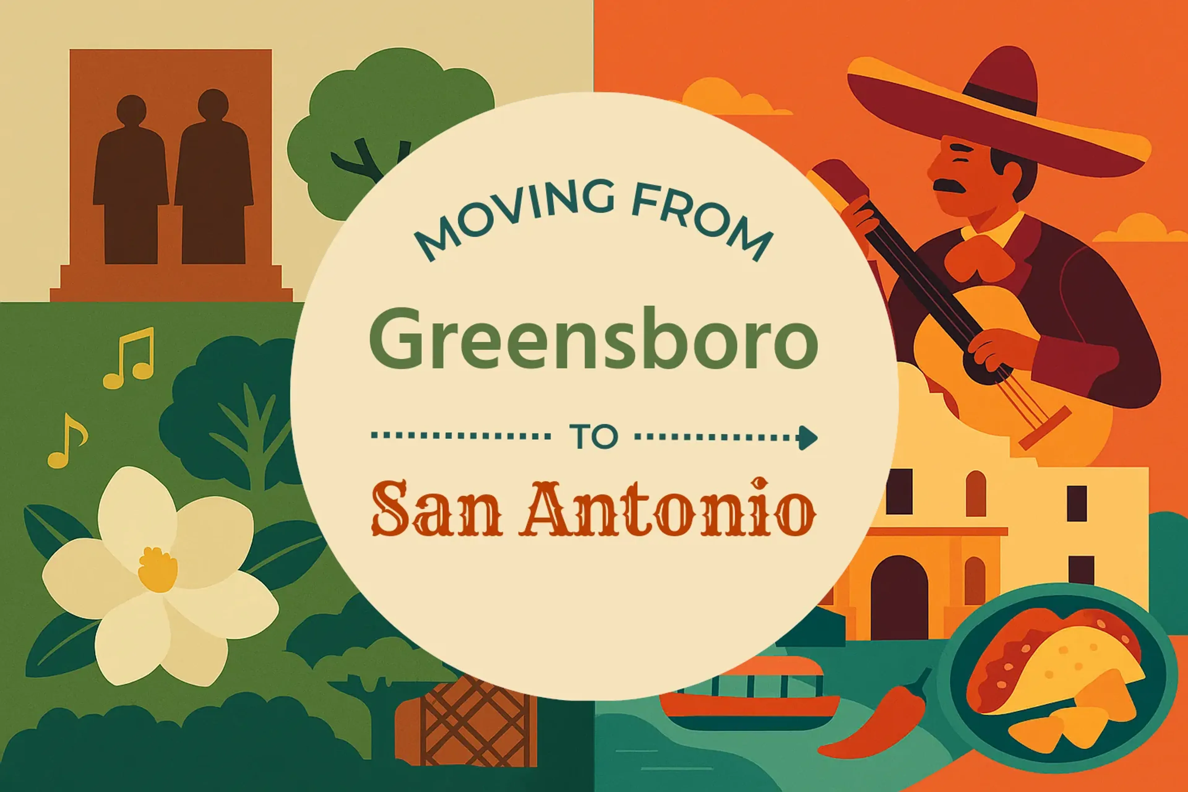 Side-by-side comparison of Greensboro to San Antonio moving companies