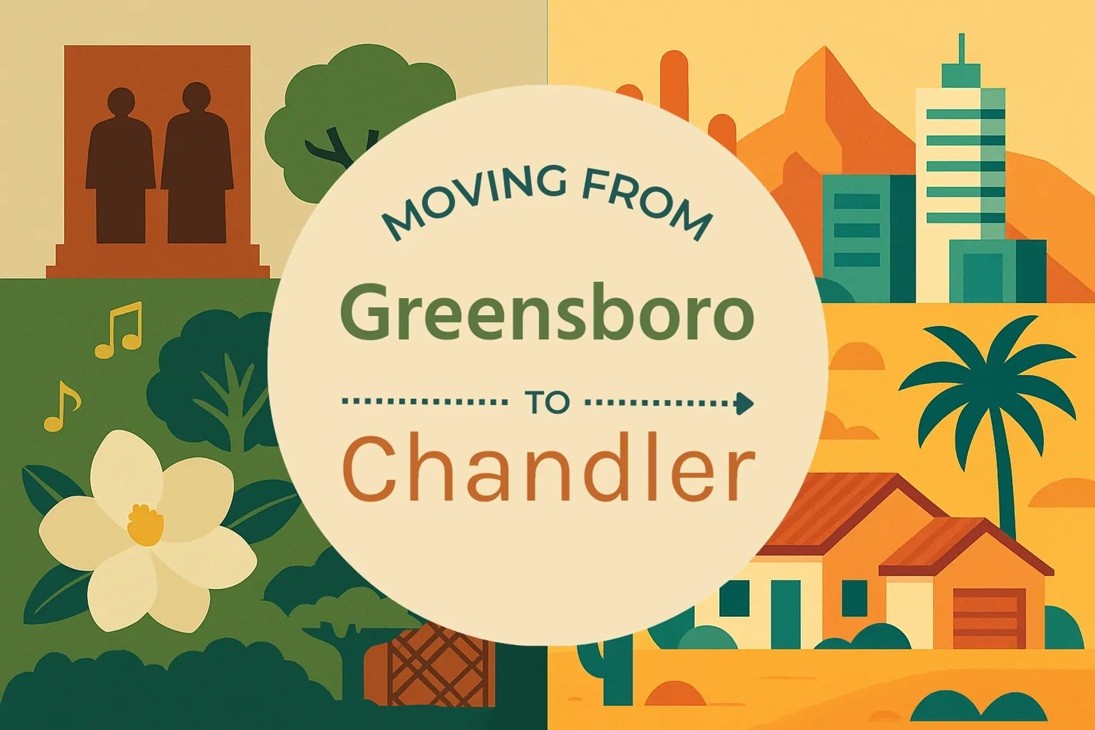 Side-by-side comparison of Greensboro to Chandler moving companies