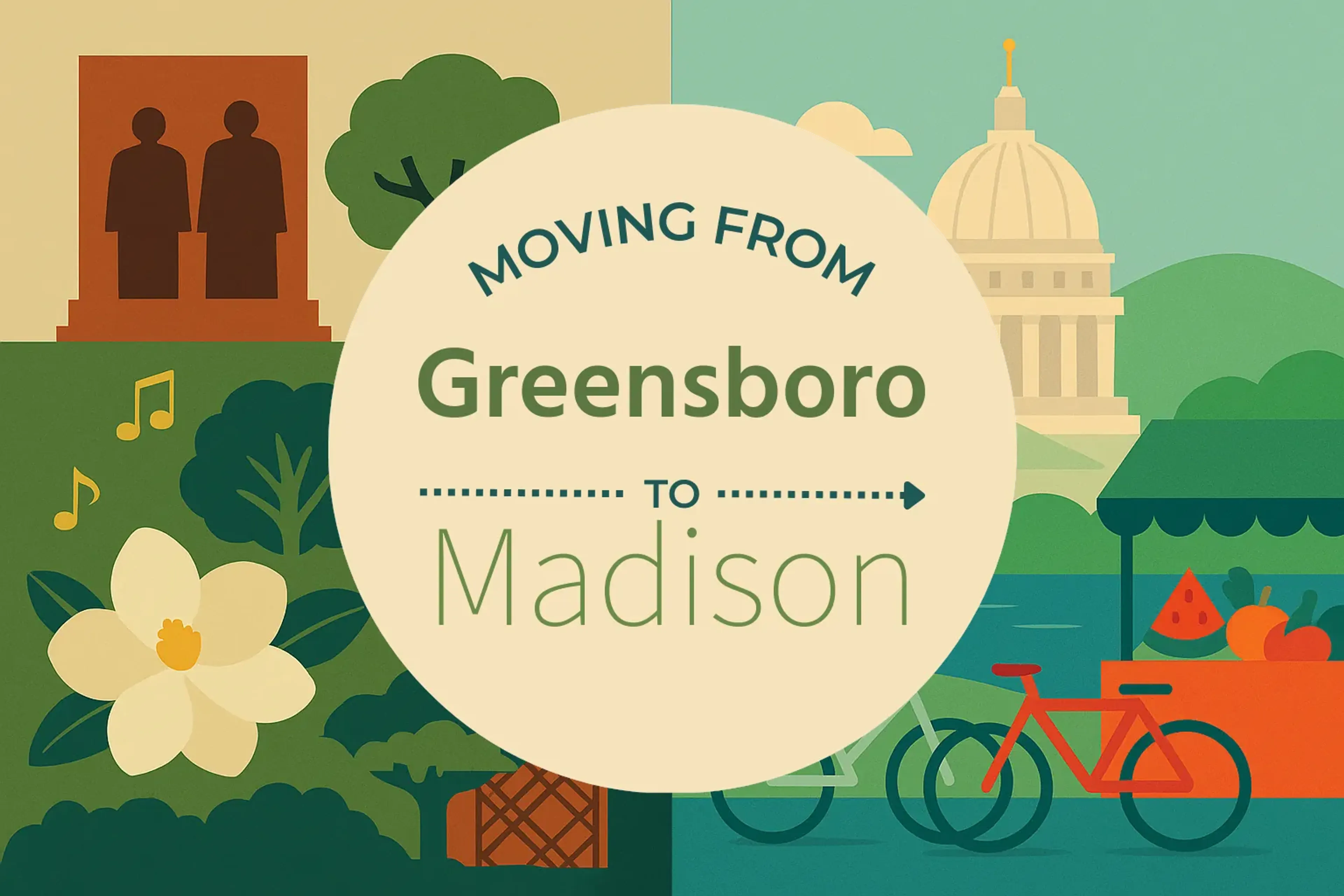 Side-by-side comparison of Greensboro to Madison moving companies