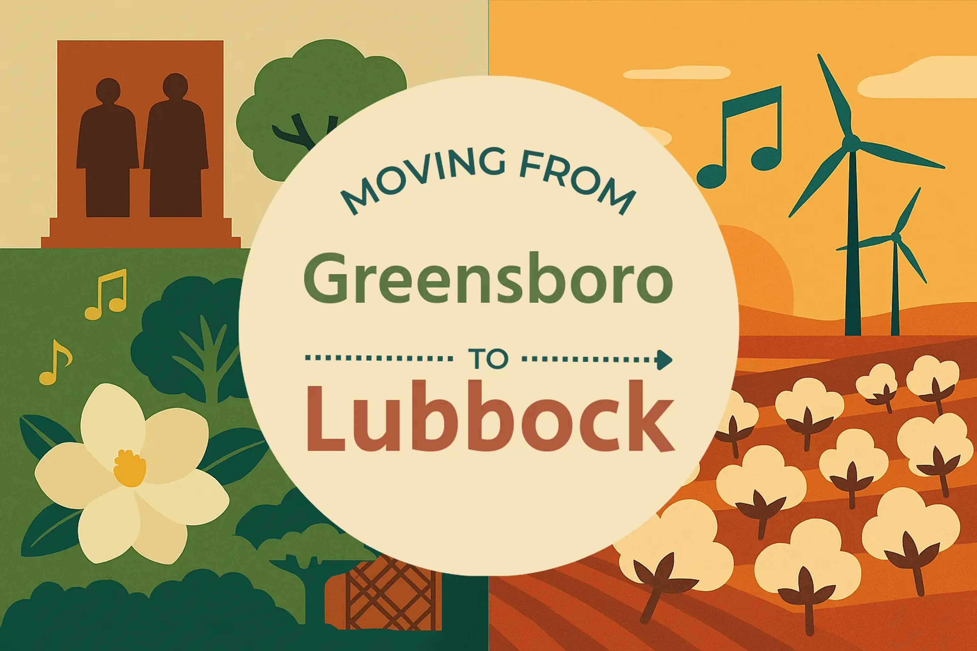 Side-by-side comparison of Greensboro to Lubbock moving companies