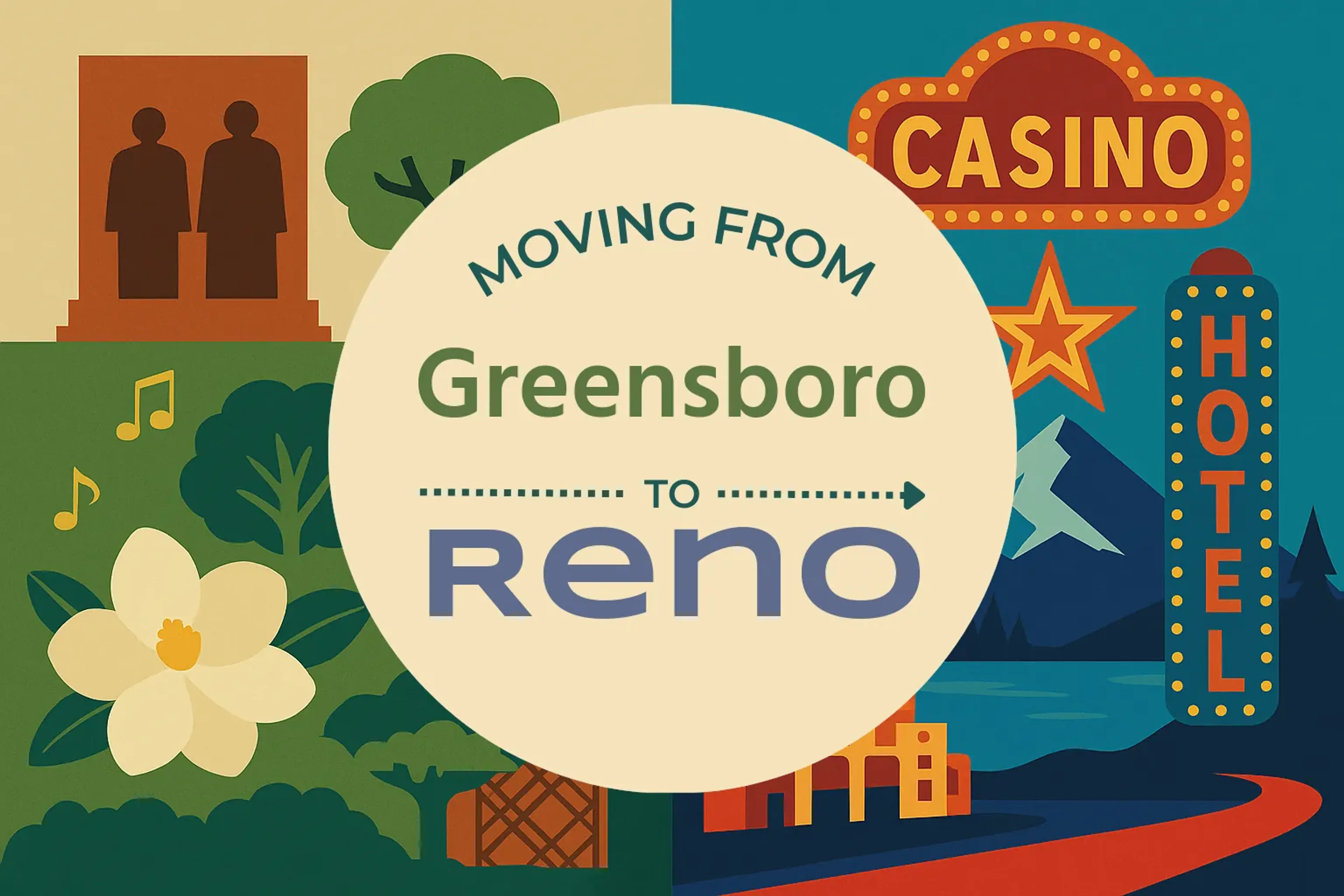 Side-by-side comparison of Greensboro to Reno moving companies