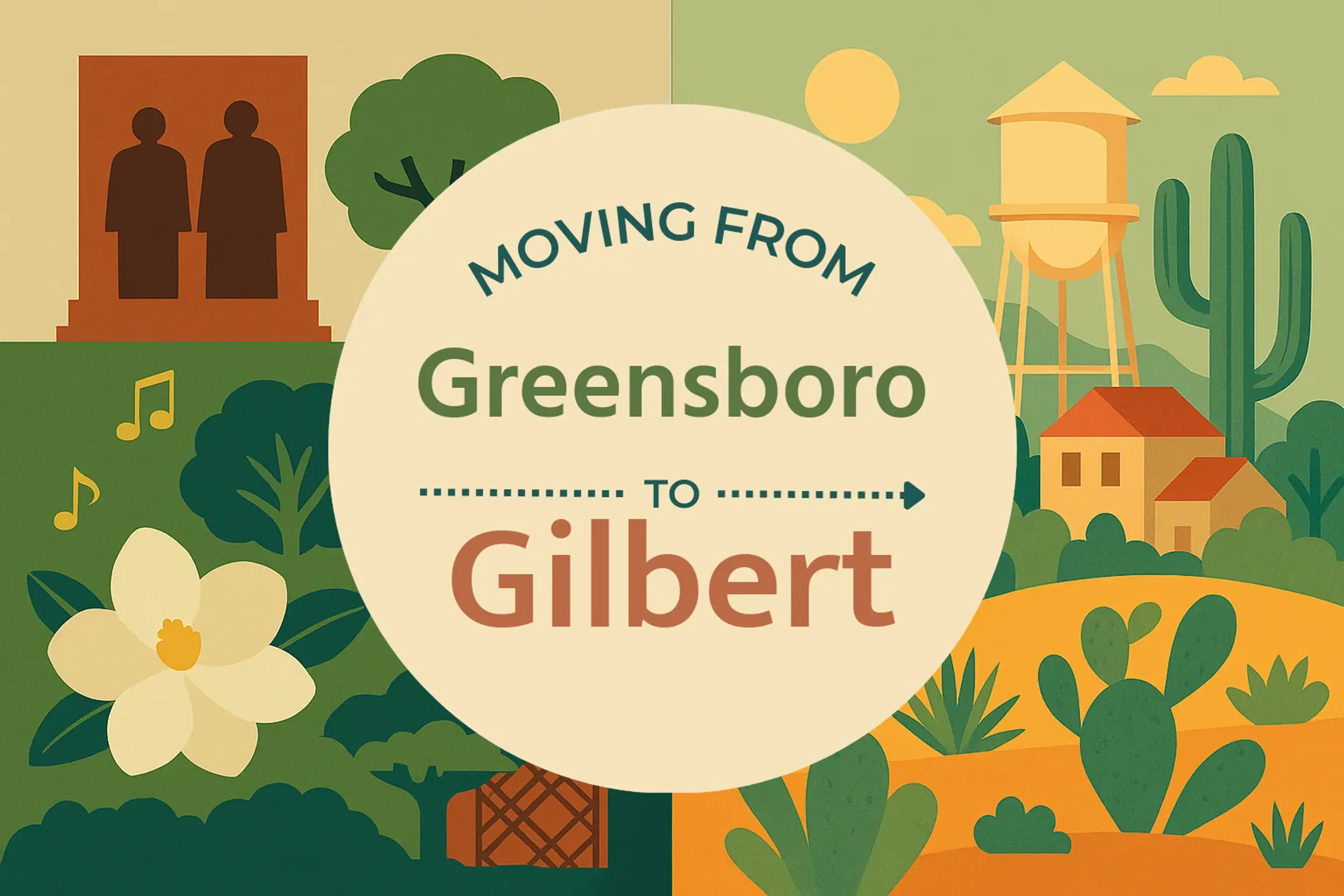 Side-by-side comparison of Greensboro to Gilbert moving companies