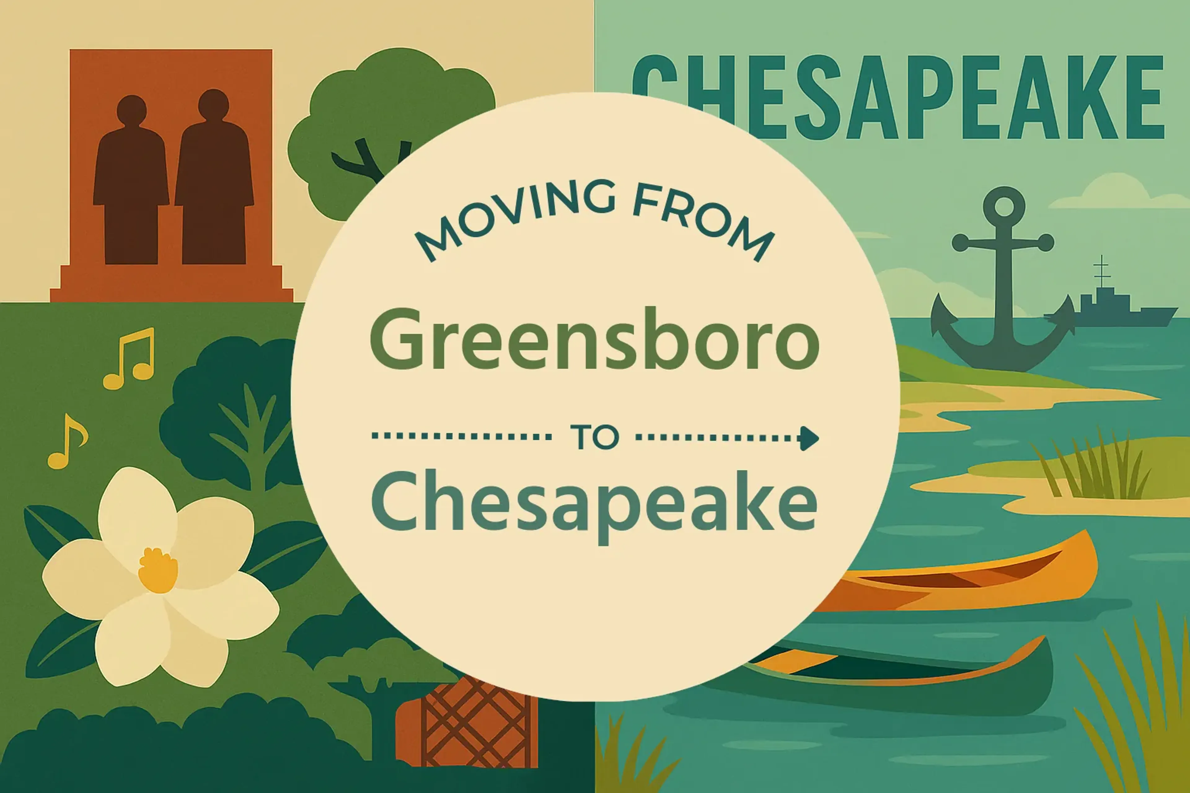 Side-by-side comparison of Greensboro to Chesapeake moving companies