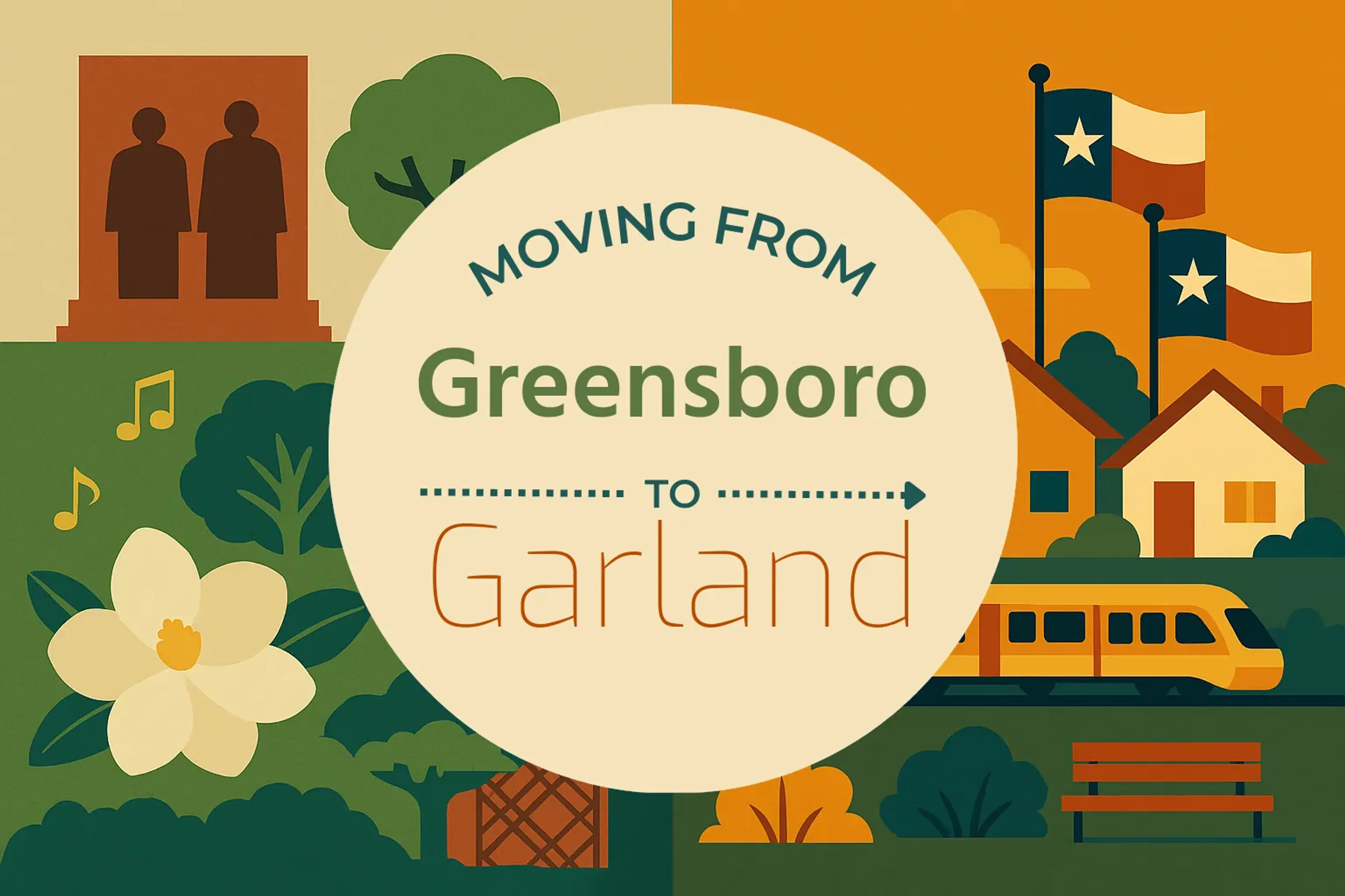 Side-by-side comparison of Greensboro to Garland moving companies