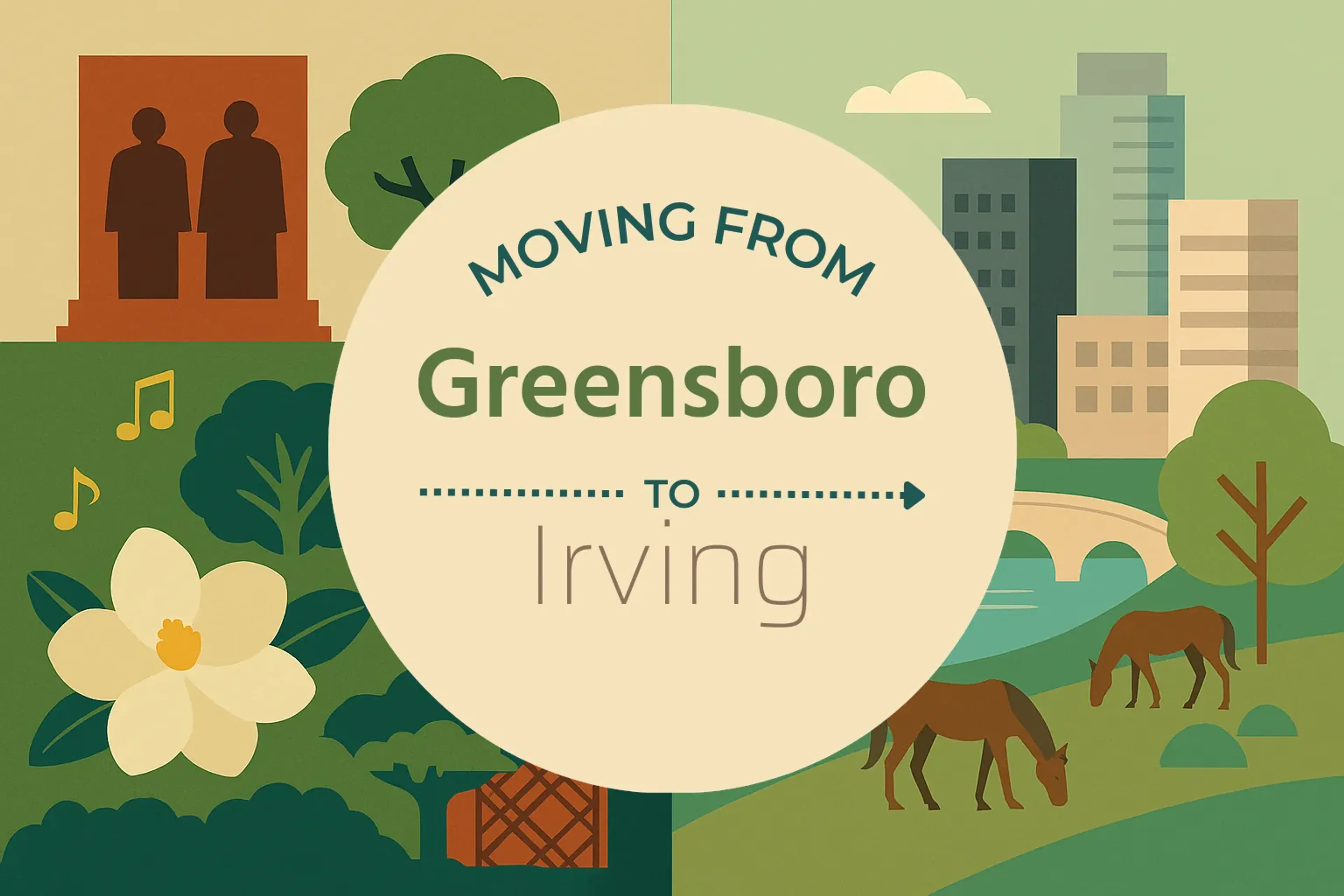 Side-by-side comparison of Greensboro to Irving moving companies