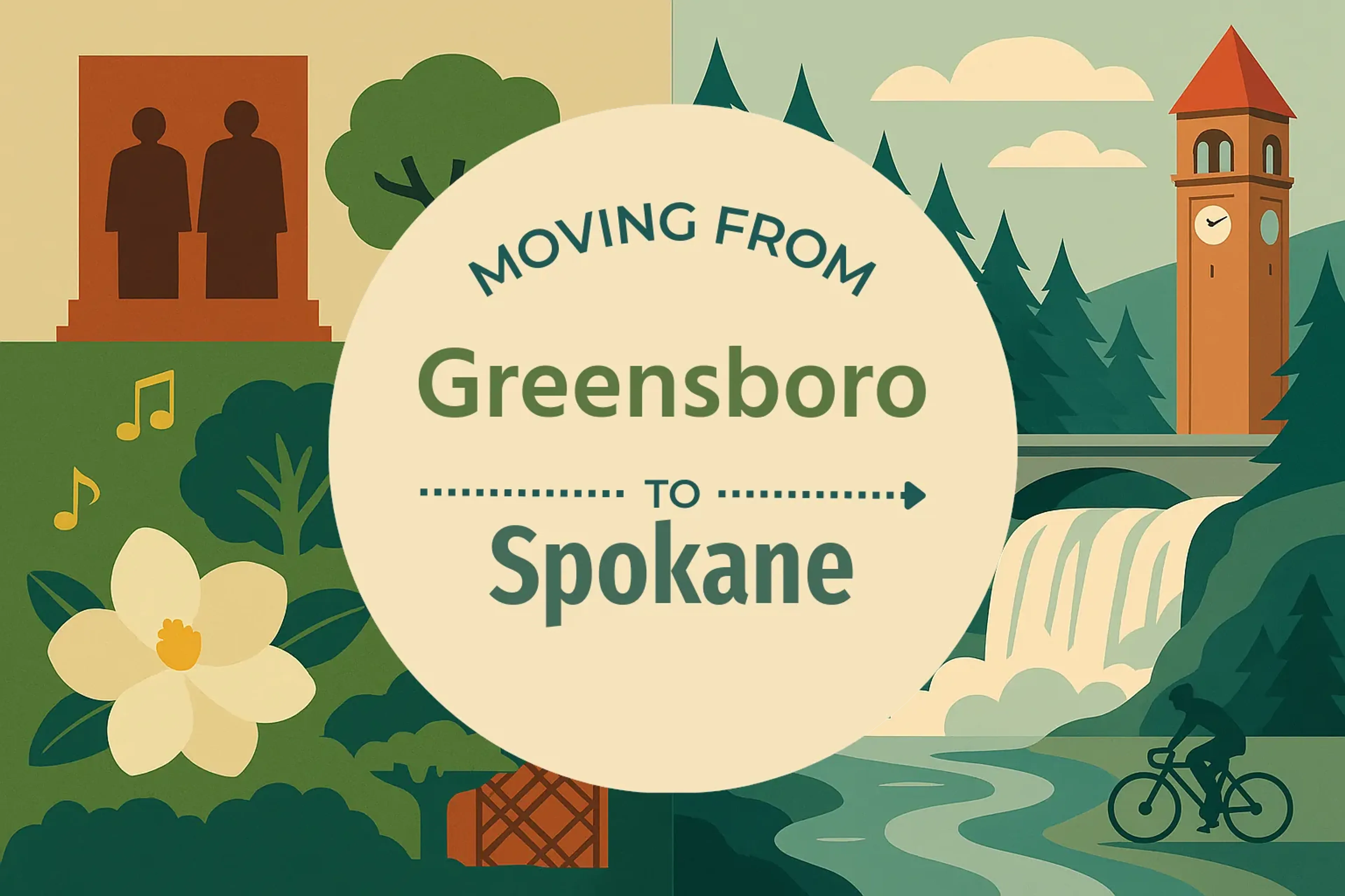 Side-by-side comparison of Greensboro to Spokane moving companies