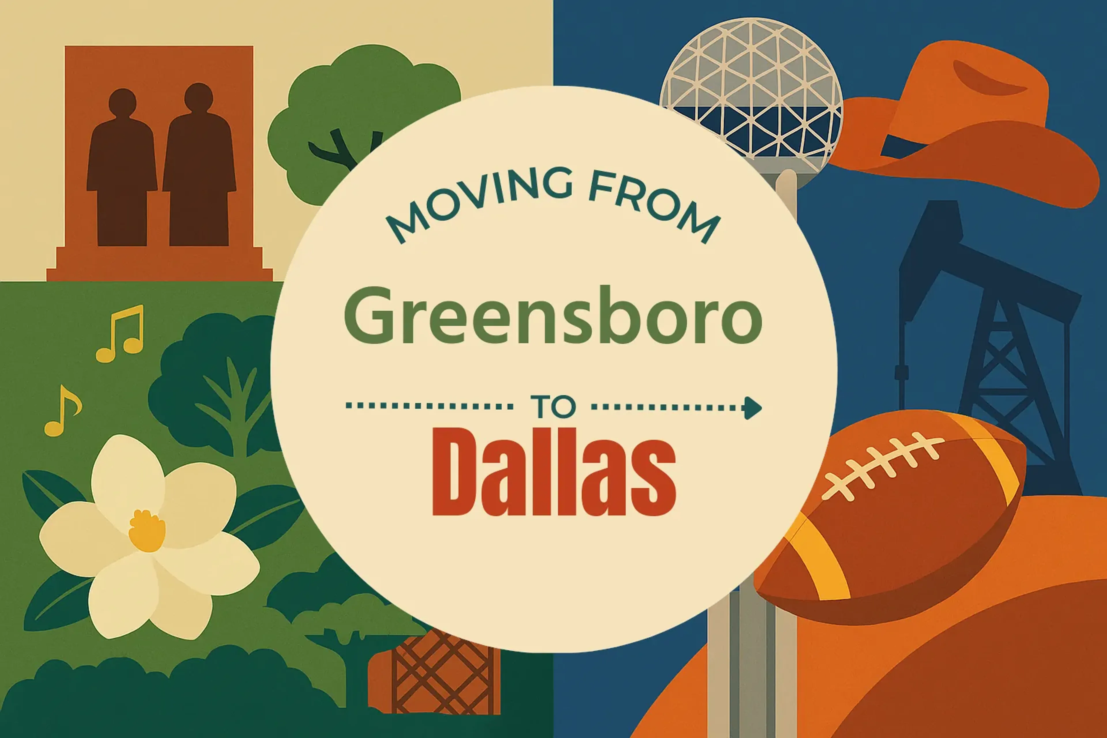 Side-by-side comparison of Greensboro to Dallas moving companies