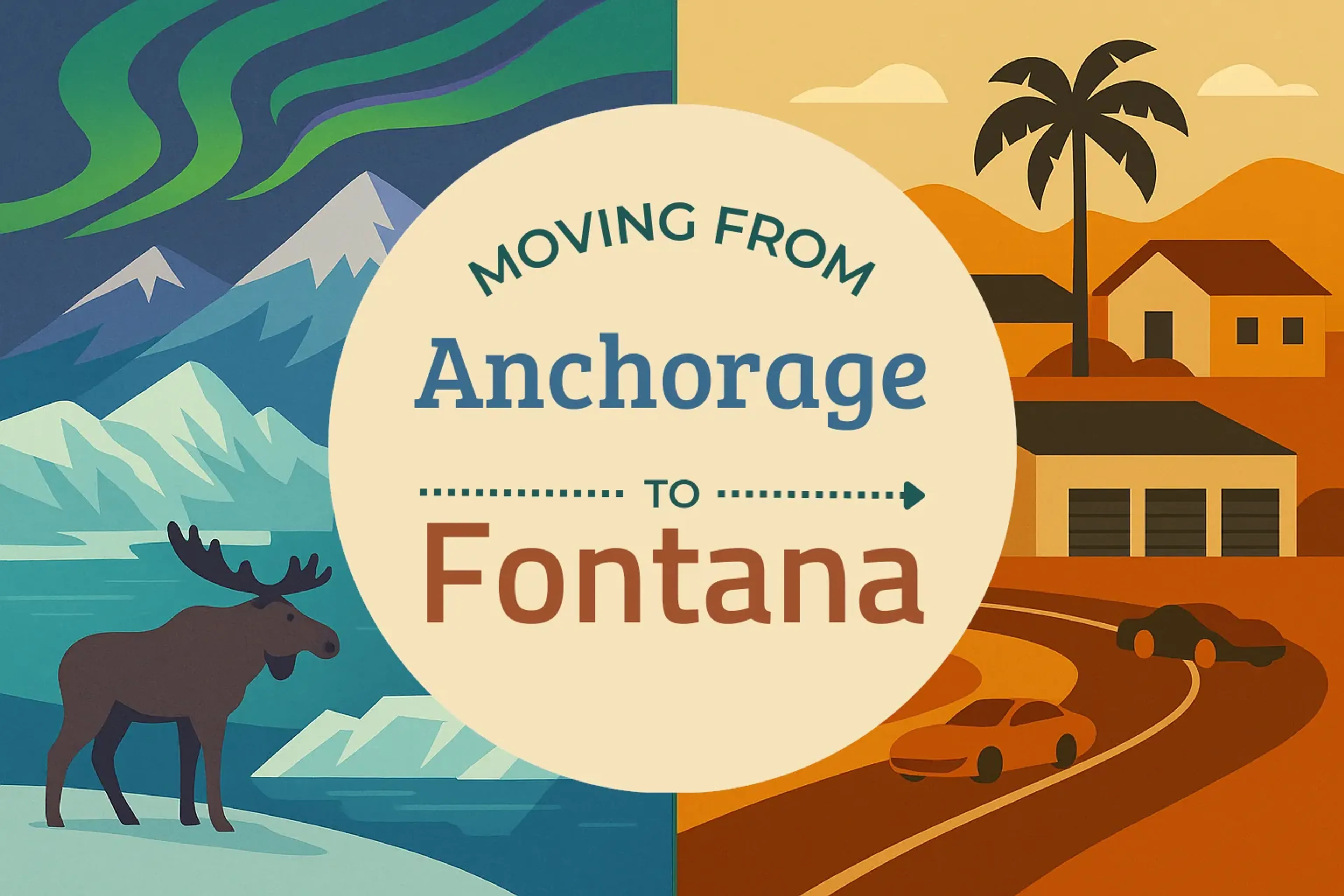Side-by-side comparison of Anchorage to Fontana moving companies