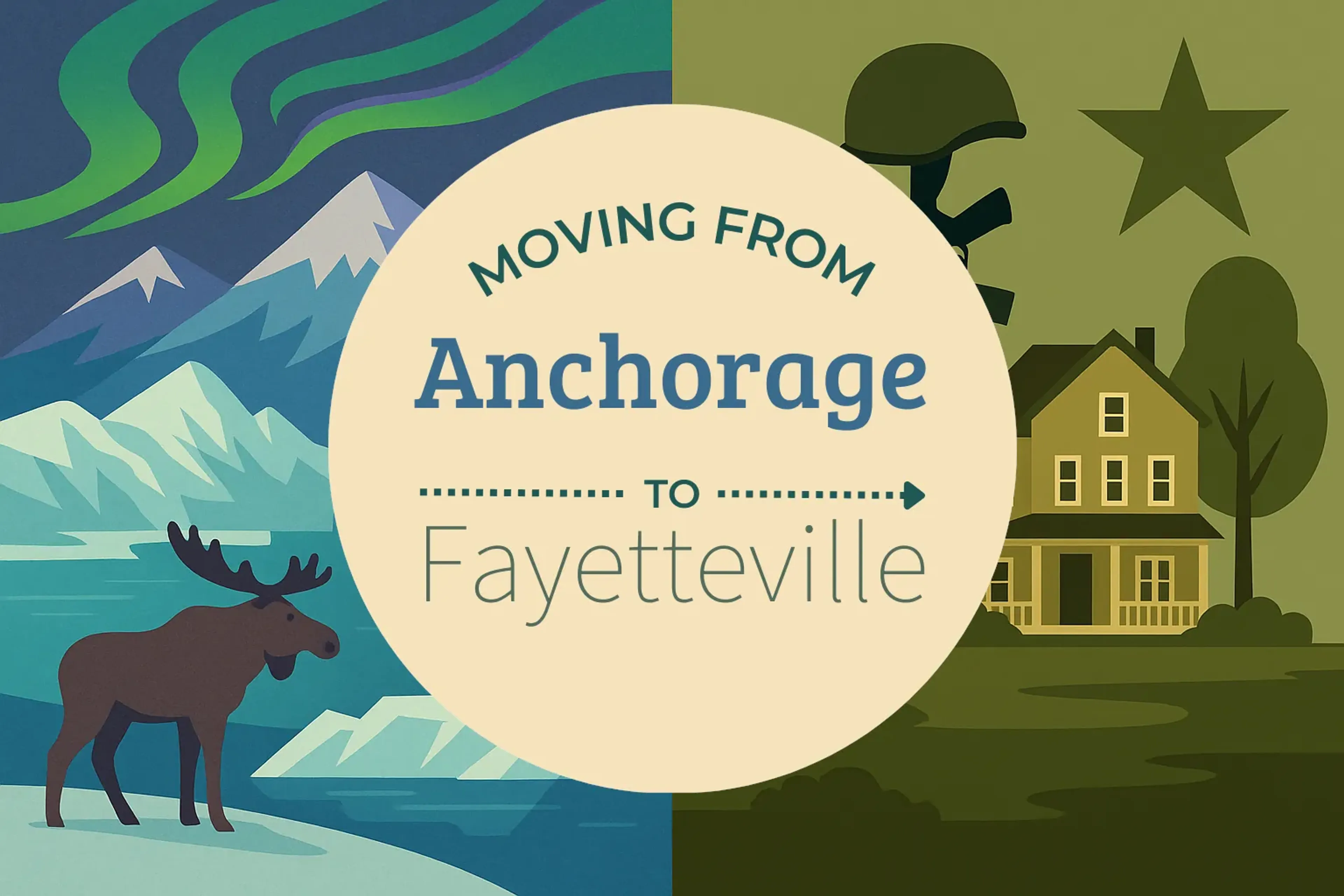 Side-by-side comparison of Anchorage to Fayetteville moving companies