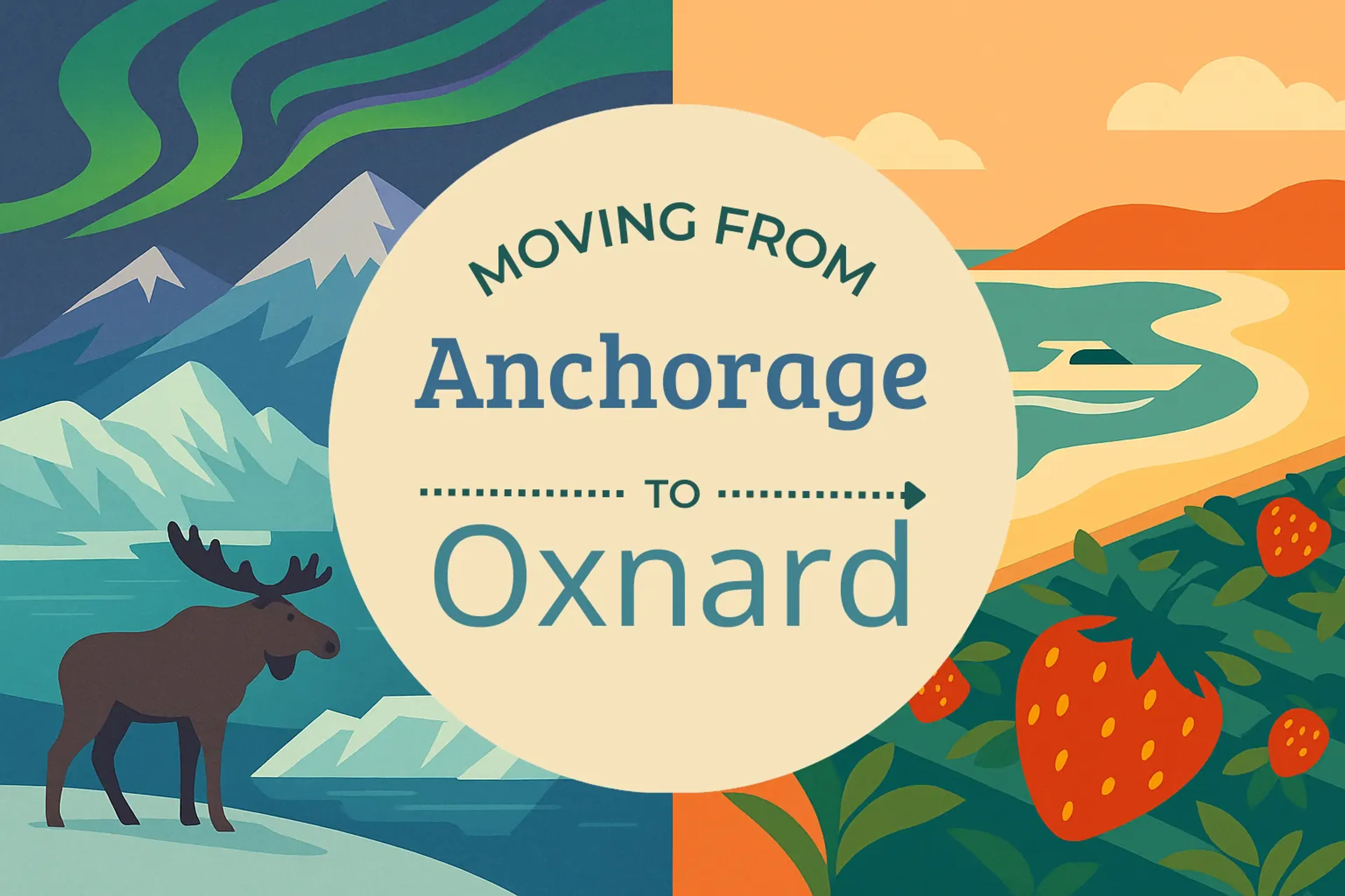 Side-by-side comparison of Anchorage to Oxnard moving companies