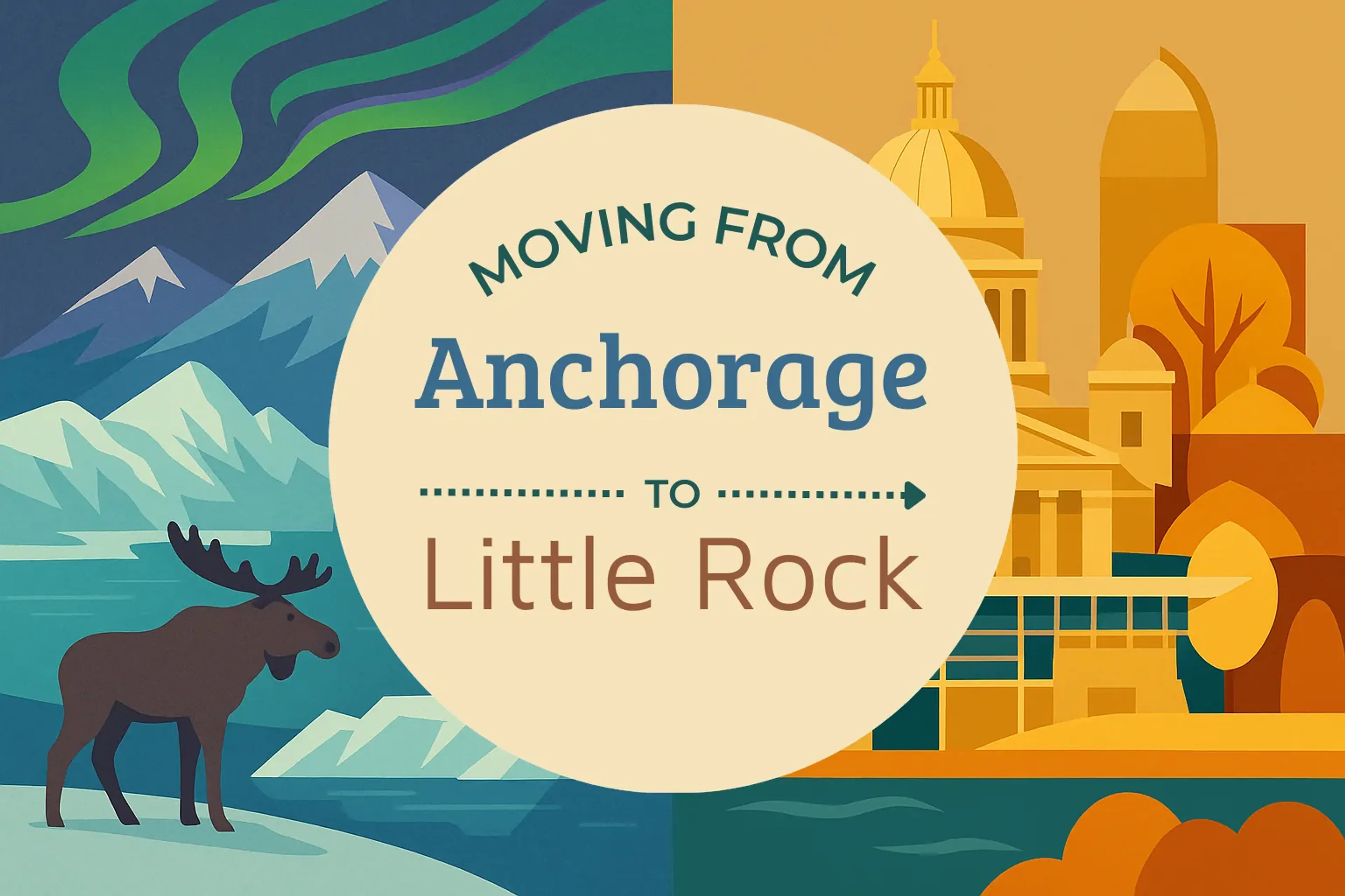 Side-by-side comparison of Anchorage to Little Rock moving companies