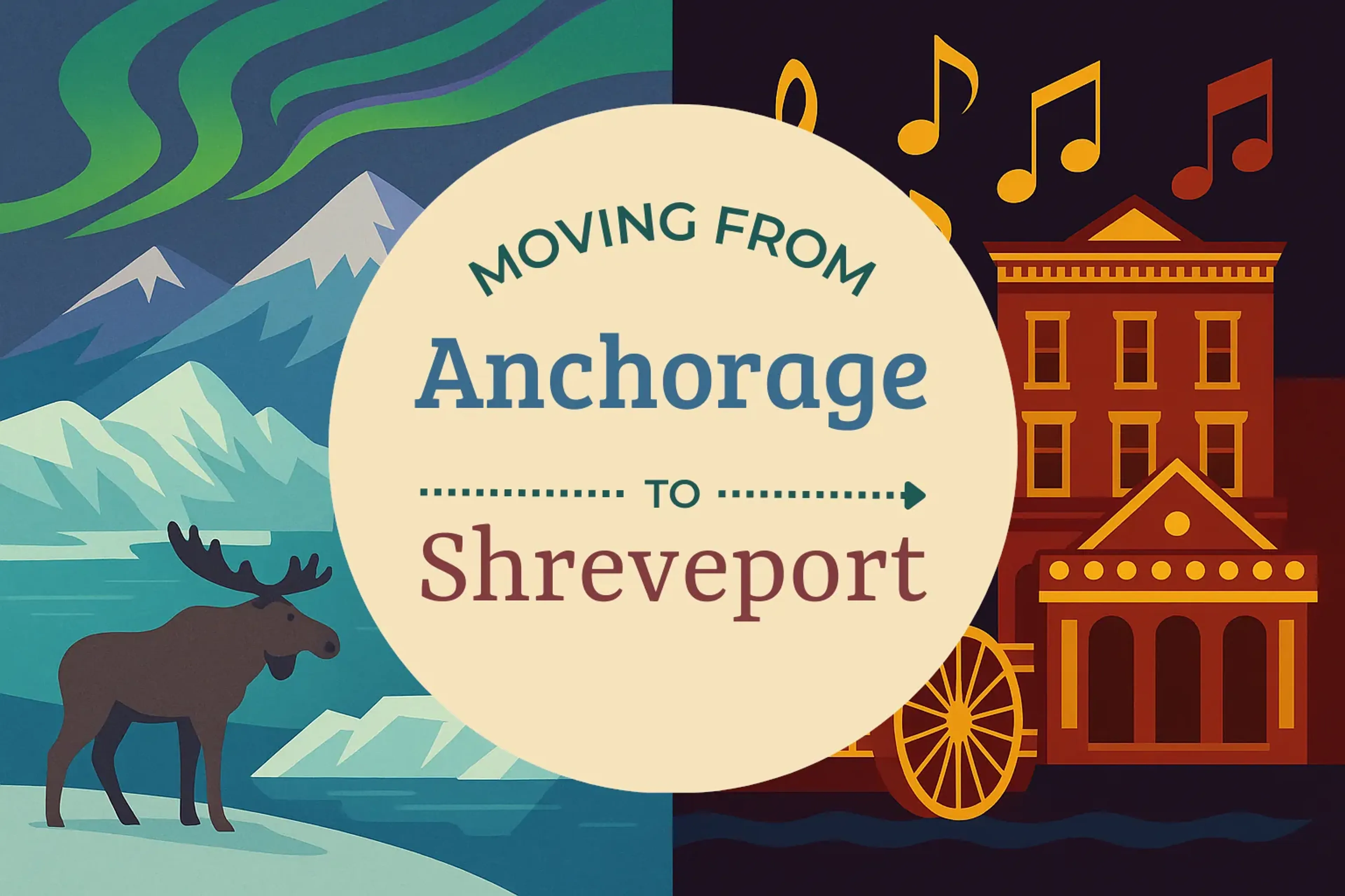 Side-by-side comparison of Anchorage to Shreveport moving companies