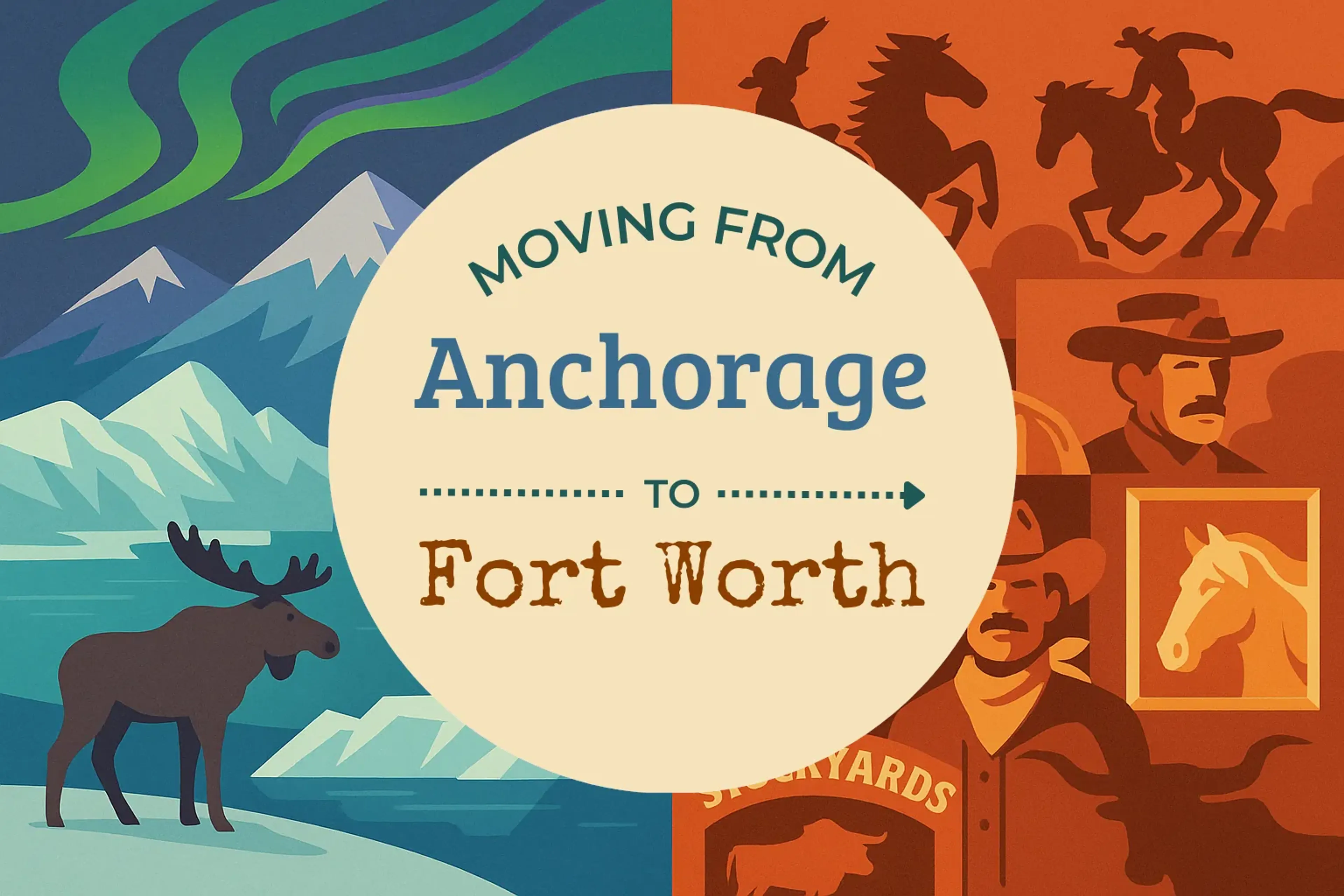 Side-by-side comparison of Anchorage to Fort Worth moving companies