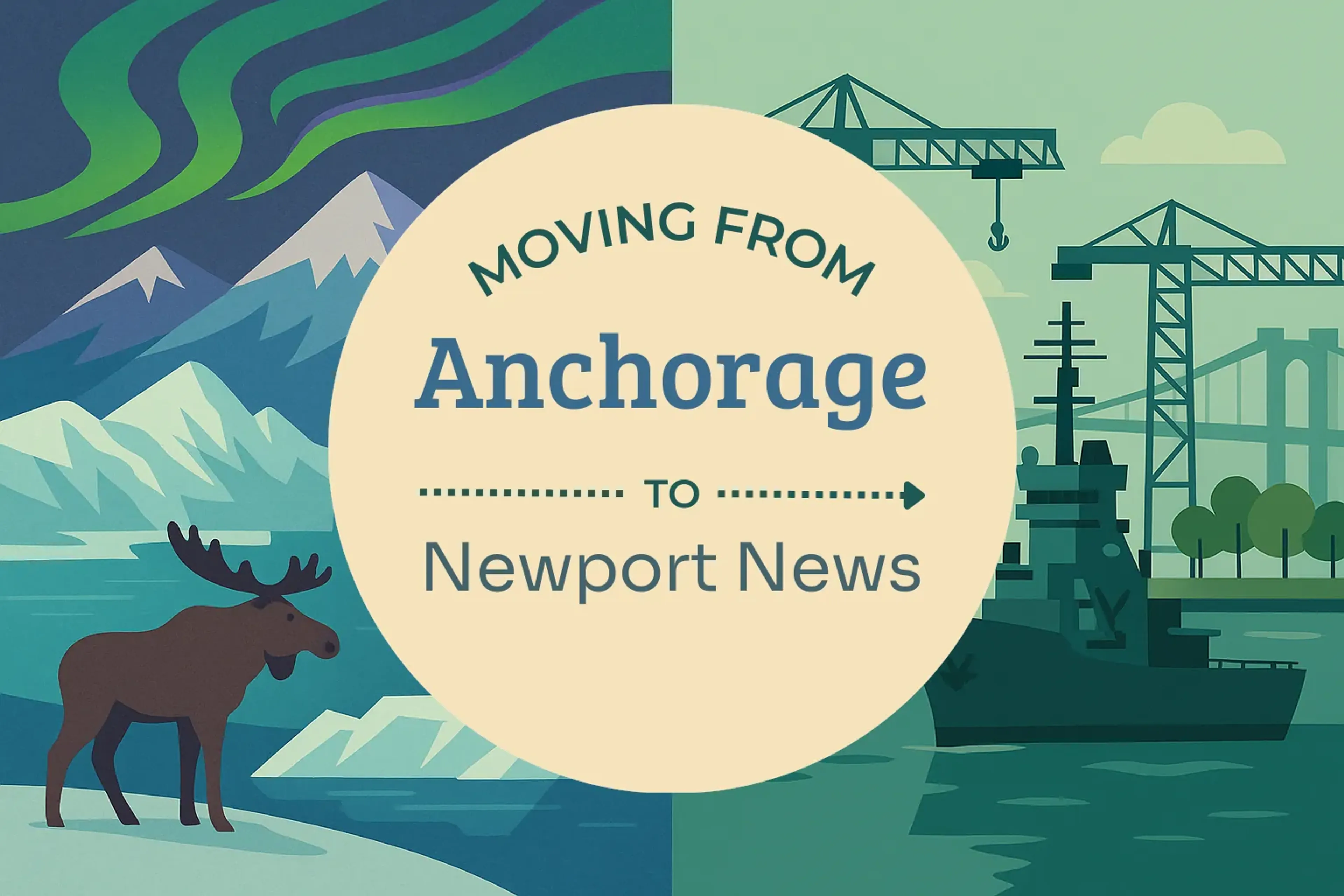 Side-by-side comparison of Anchorage to Newport News moving companies