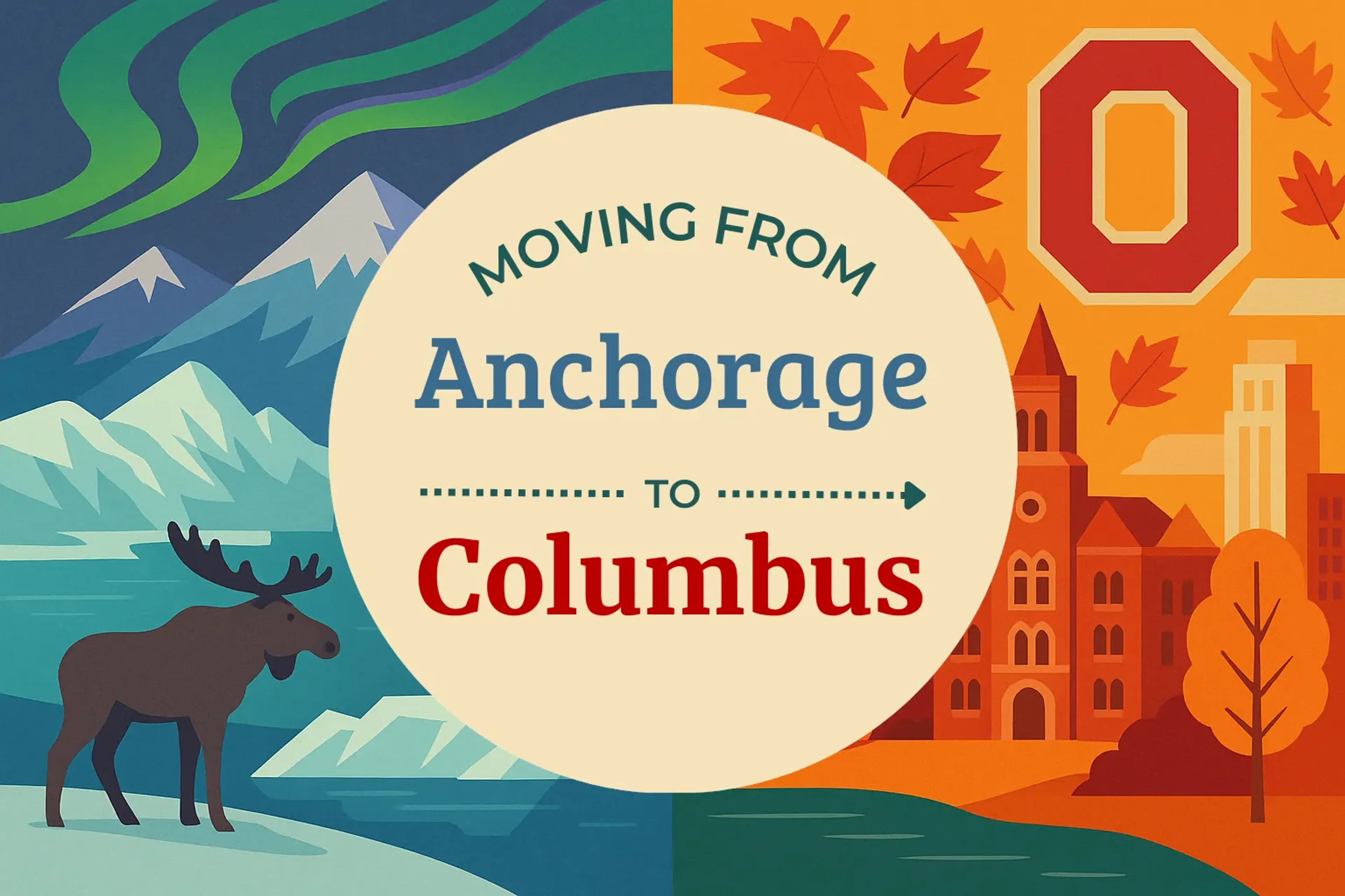 Side-by-side comparison of Anchorage to Columbus moving companies