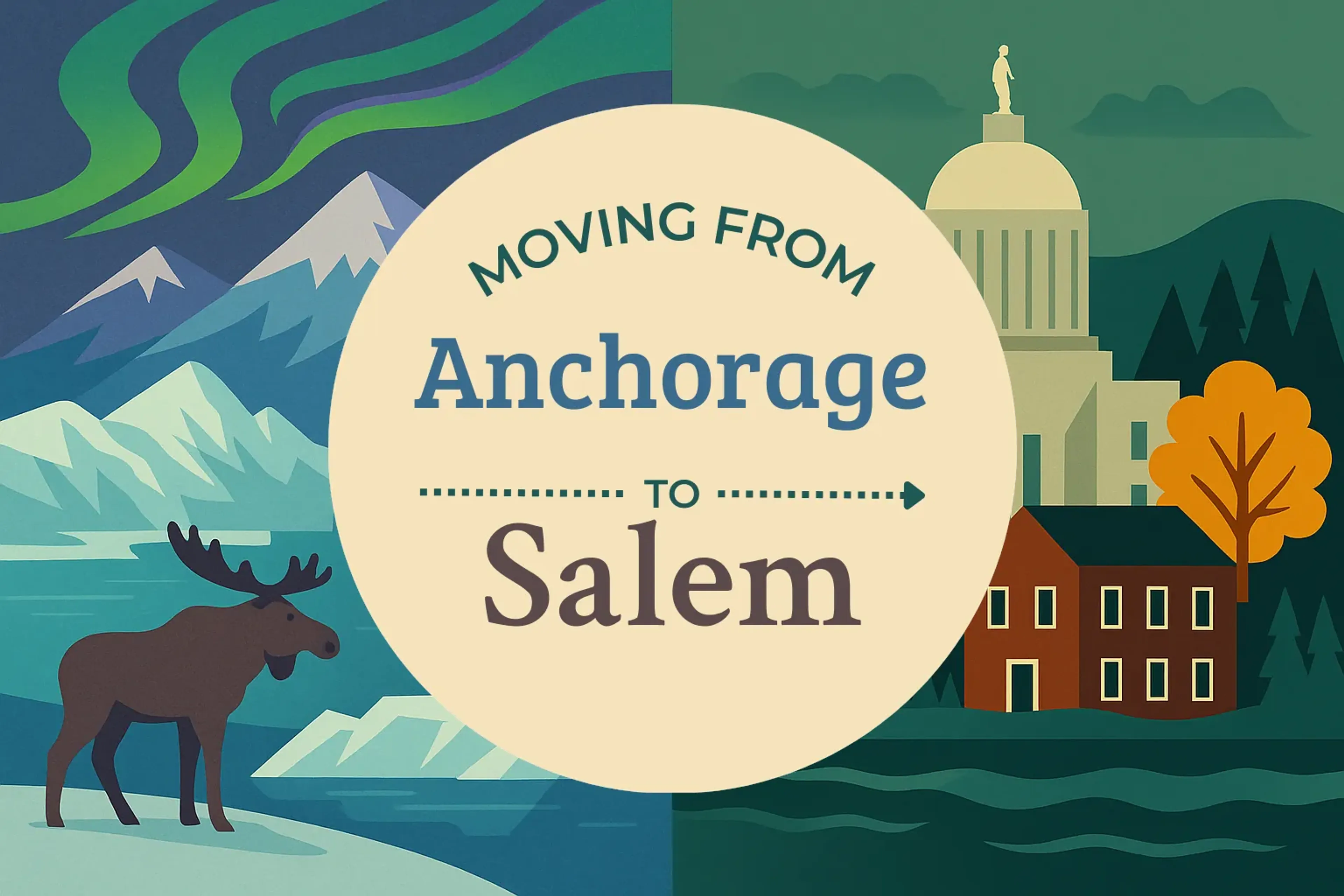 Side-by-side comparison of Anchorage to Salem moving companies