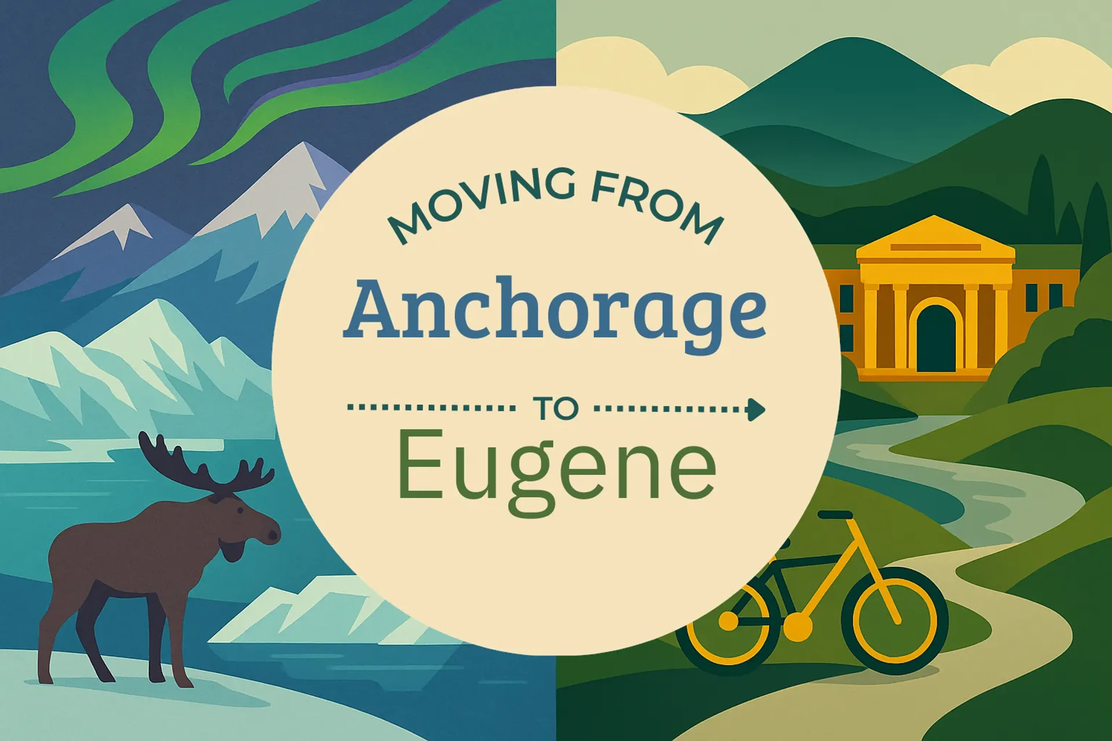 Side-by-side comparison of Anchorage to Eugene moving companies