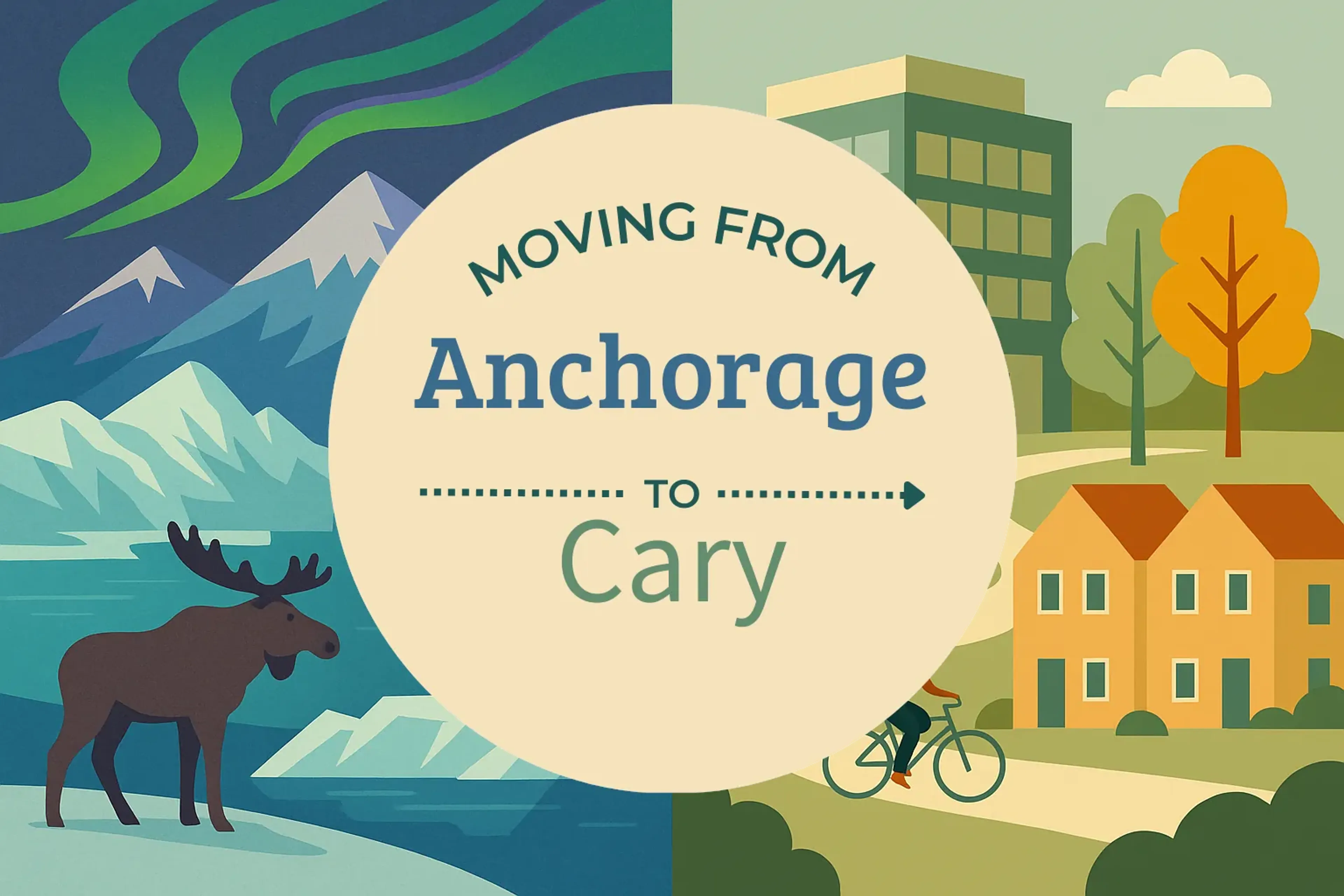 Side-by-side comparison of Anchorage to Cary moving companies