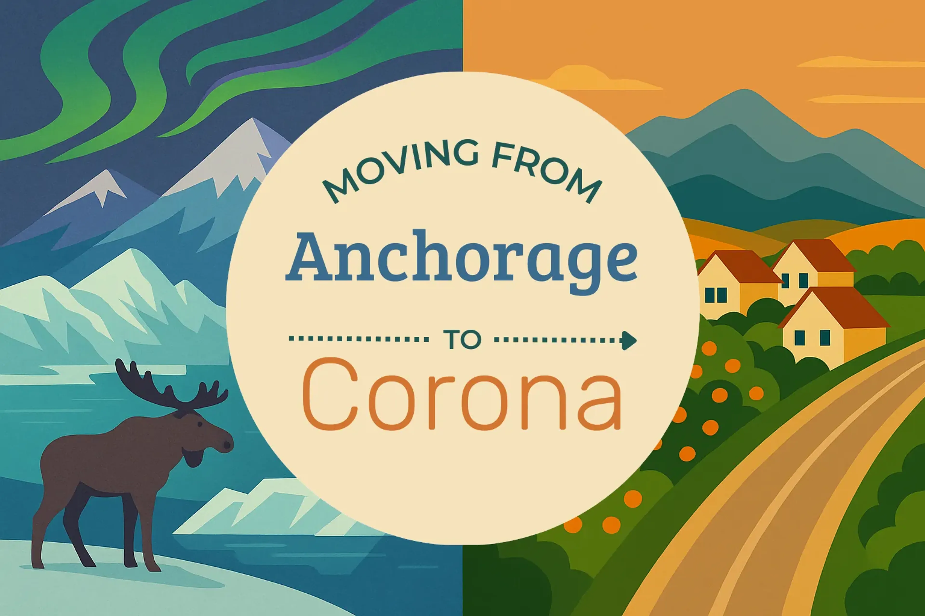 Side-by-side comparison of Anchorage to Corona moving companies