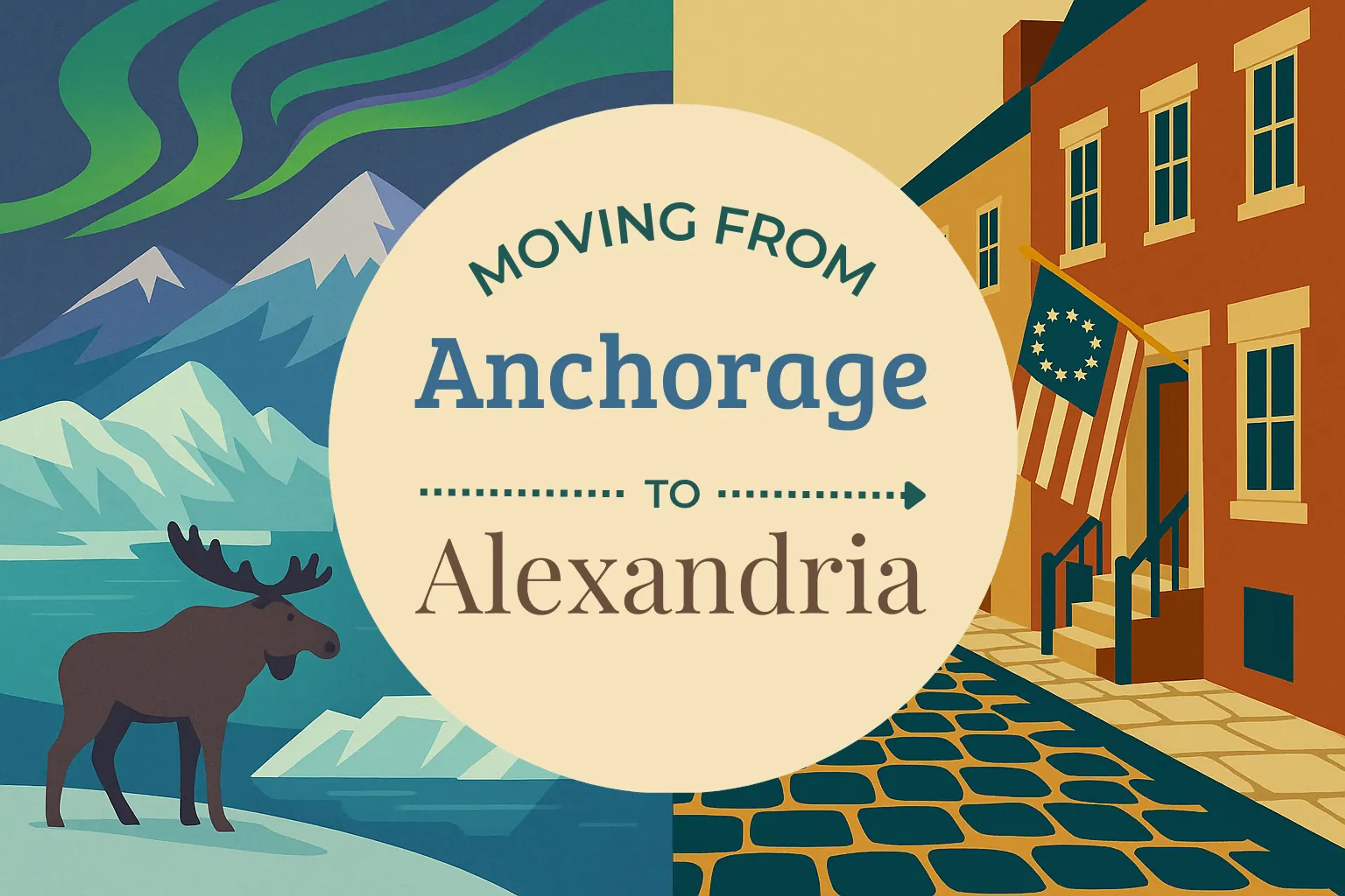 Side-by-side comparison of Anchorage to Alexandria moving companies