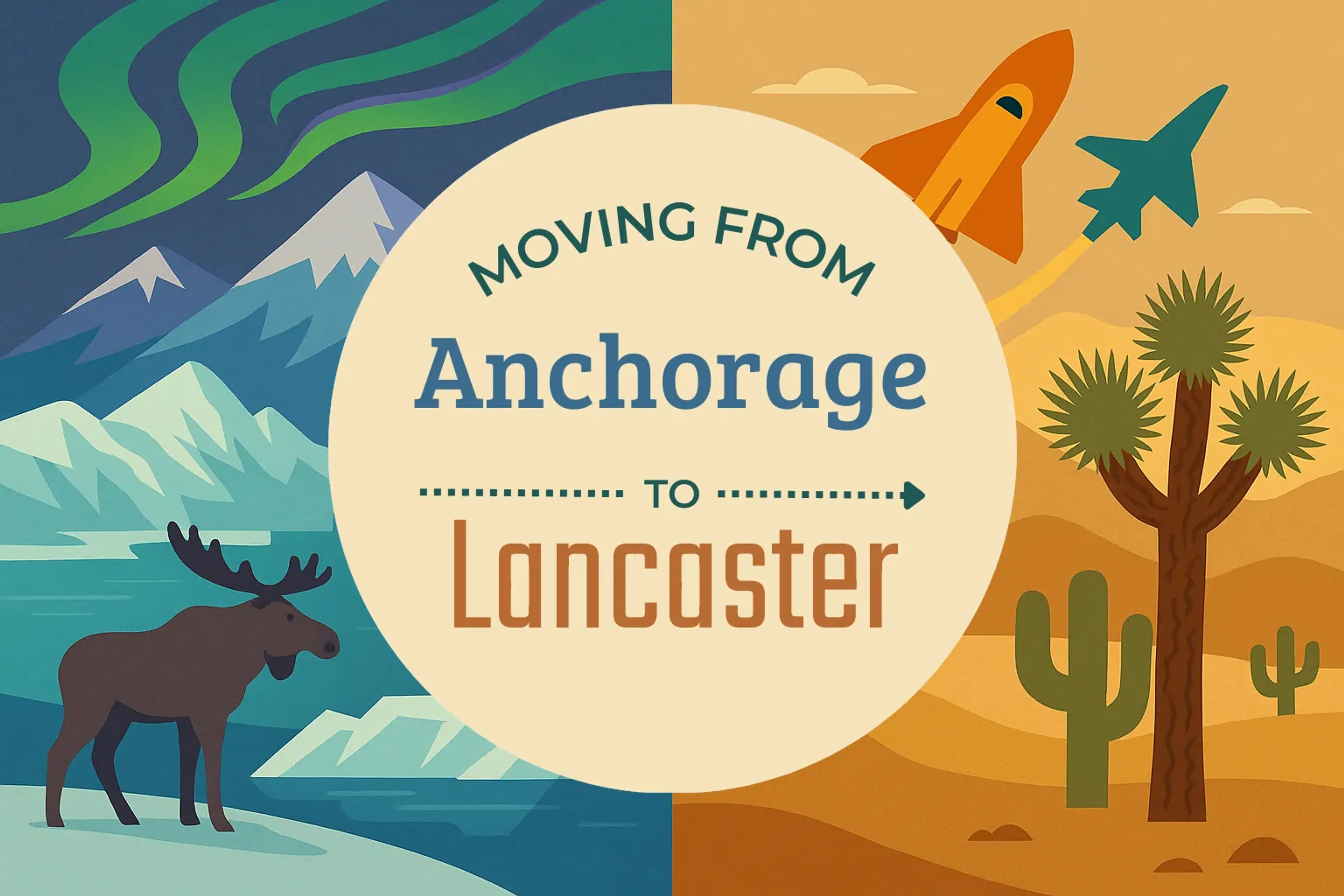 Side-by-side comparison of Anchorage to Lancaster moving companies