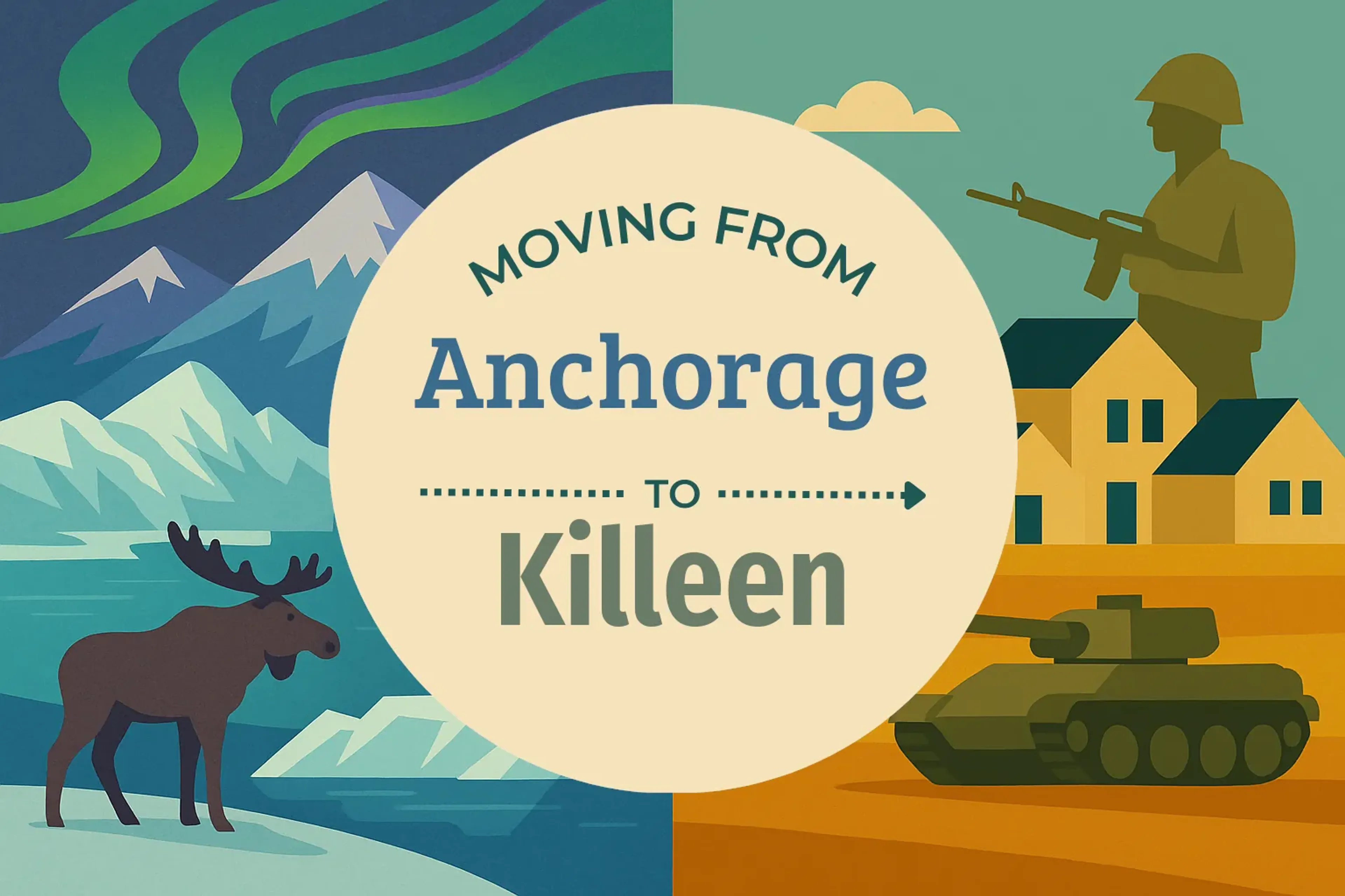 Side-by-side comparison of Anchorage to Killeen moving companies