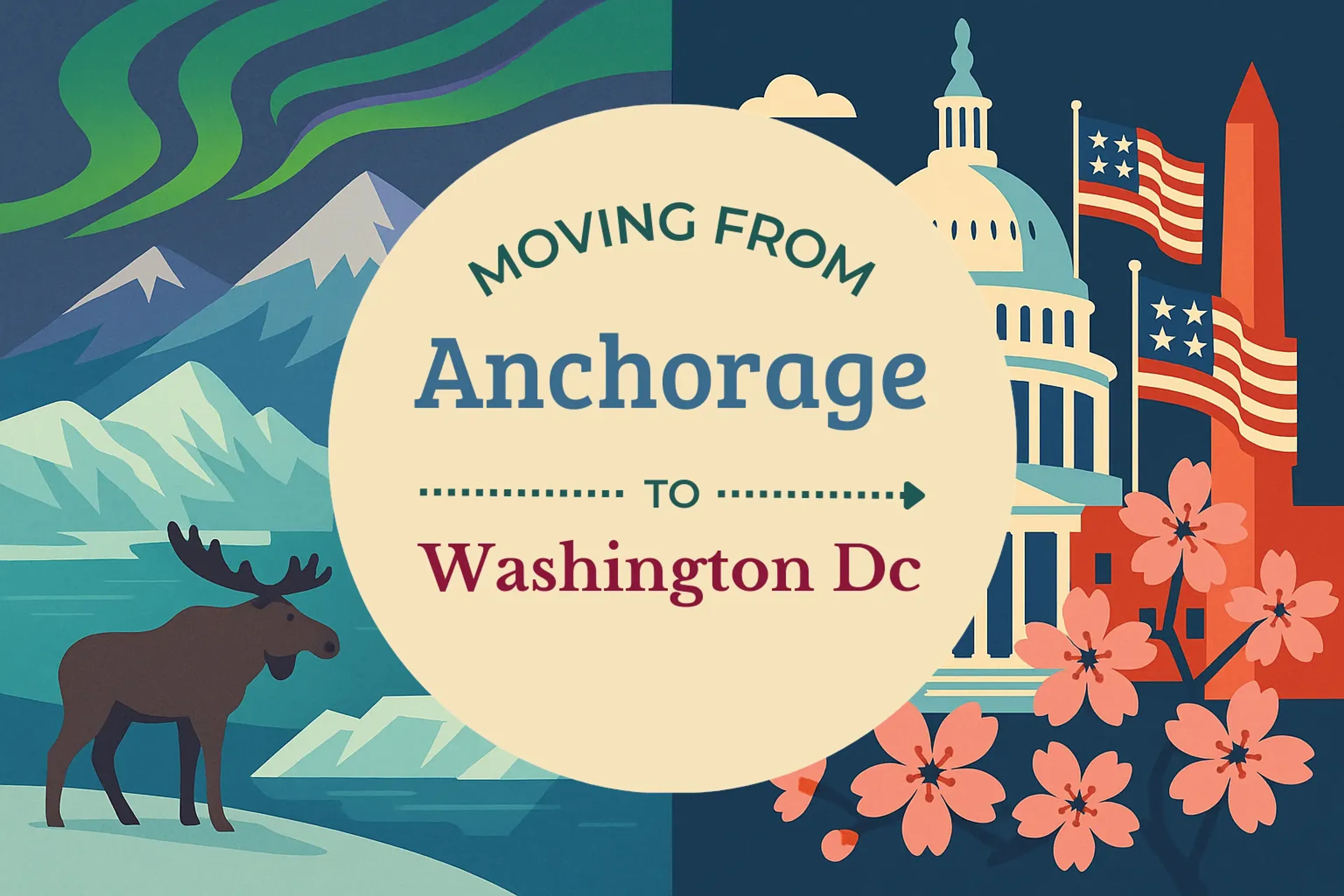 Side-by-side comparison of Anchorage to Washington DC moving companies