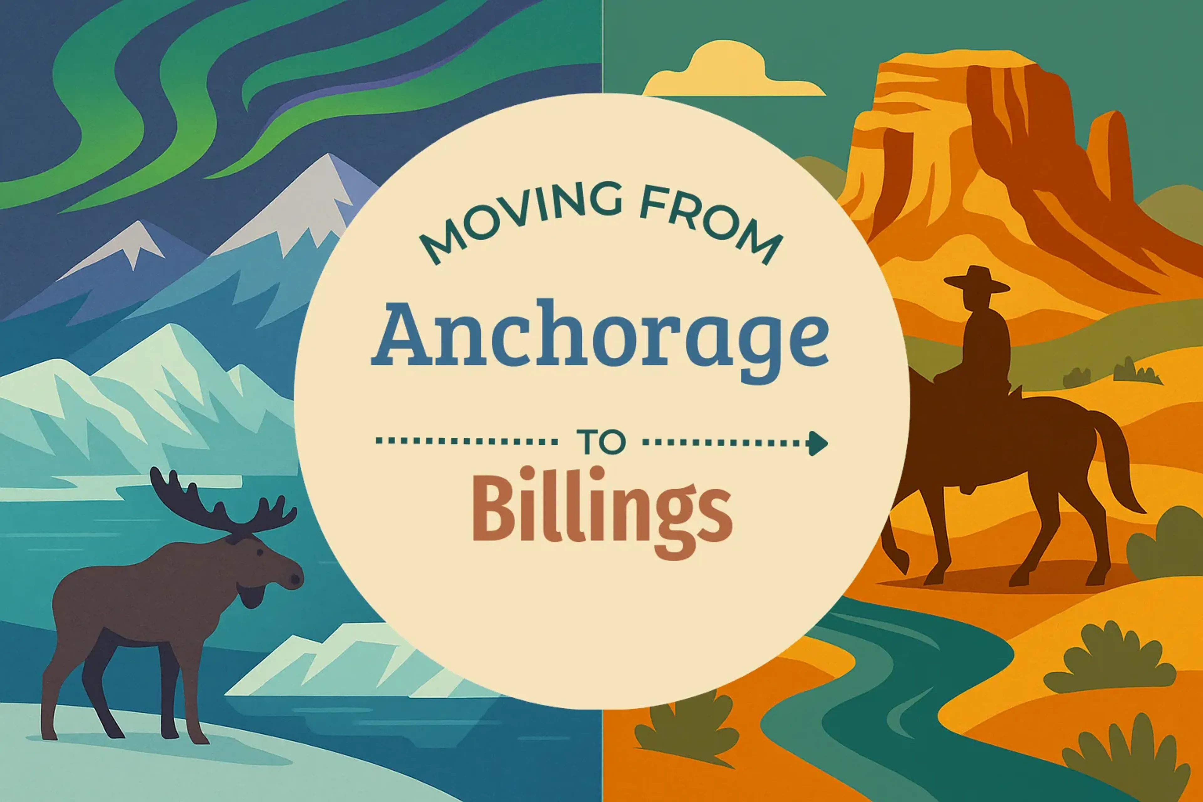 Side-by-side comparison of Anchorage to Billings moving companies