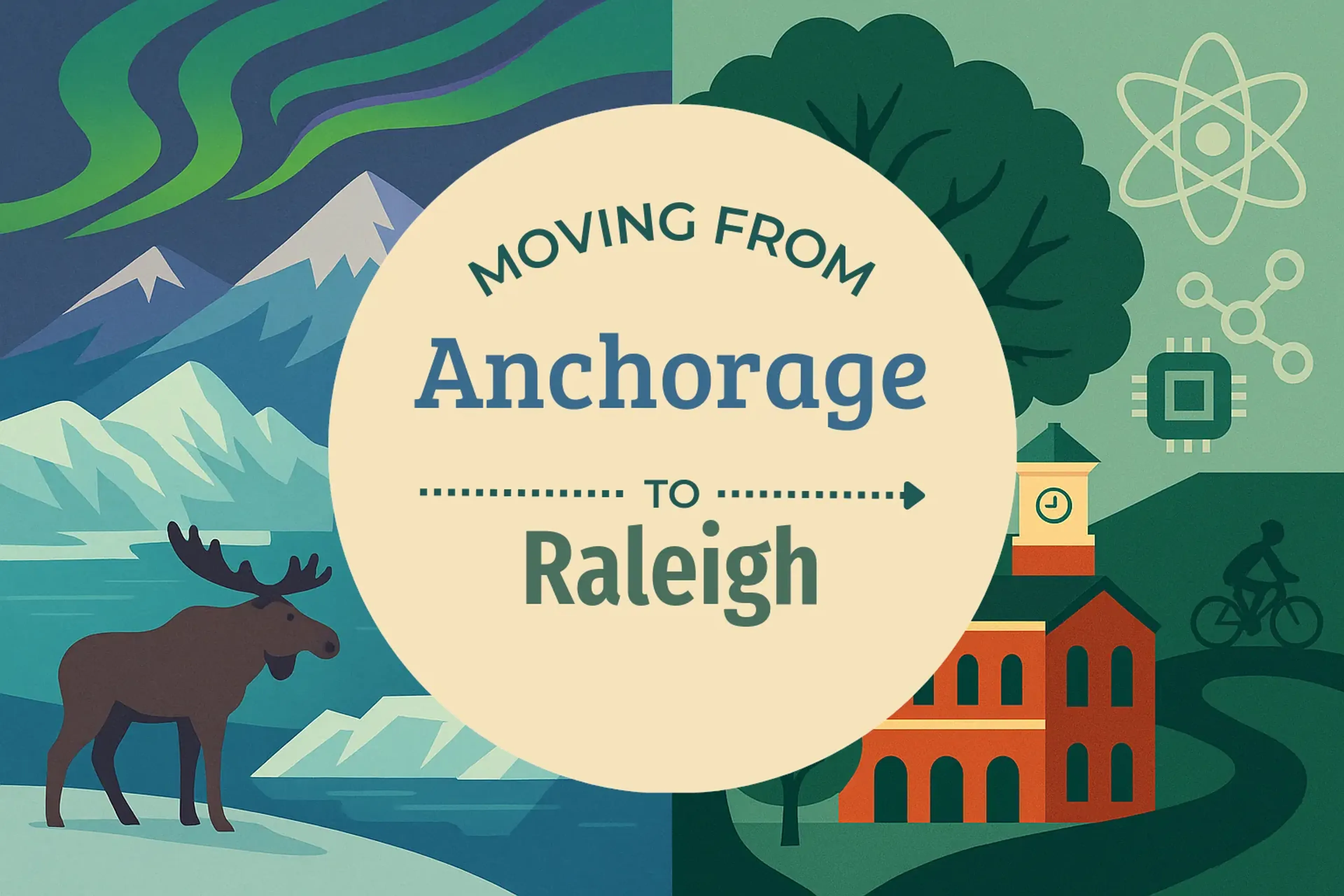 Side-by-side comparison of Anchorage to Raleigh moving companies