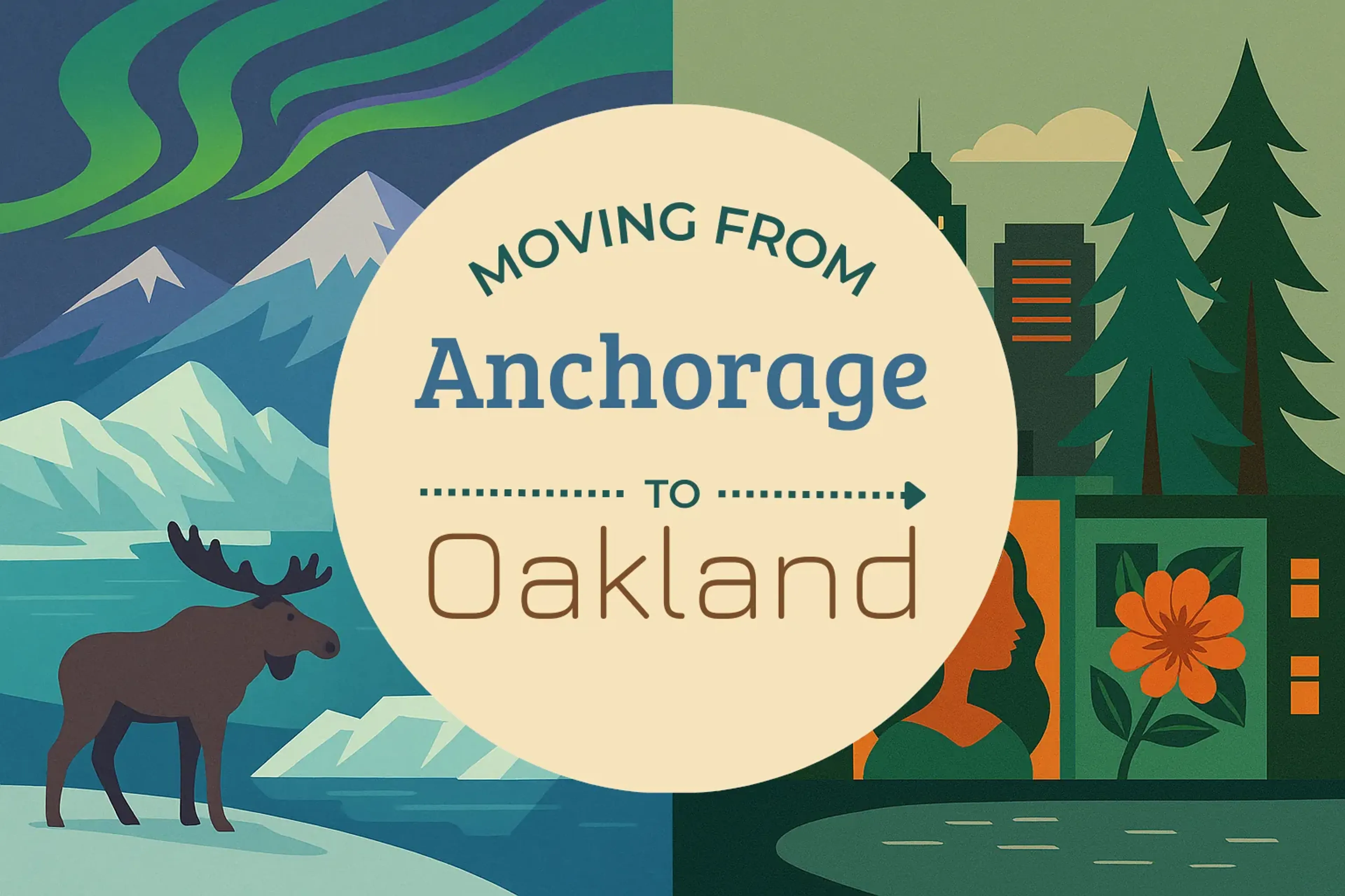 Side-by-side comparison of Anchorage to Oakland moving companies