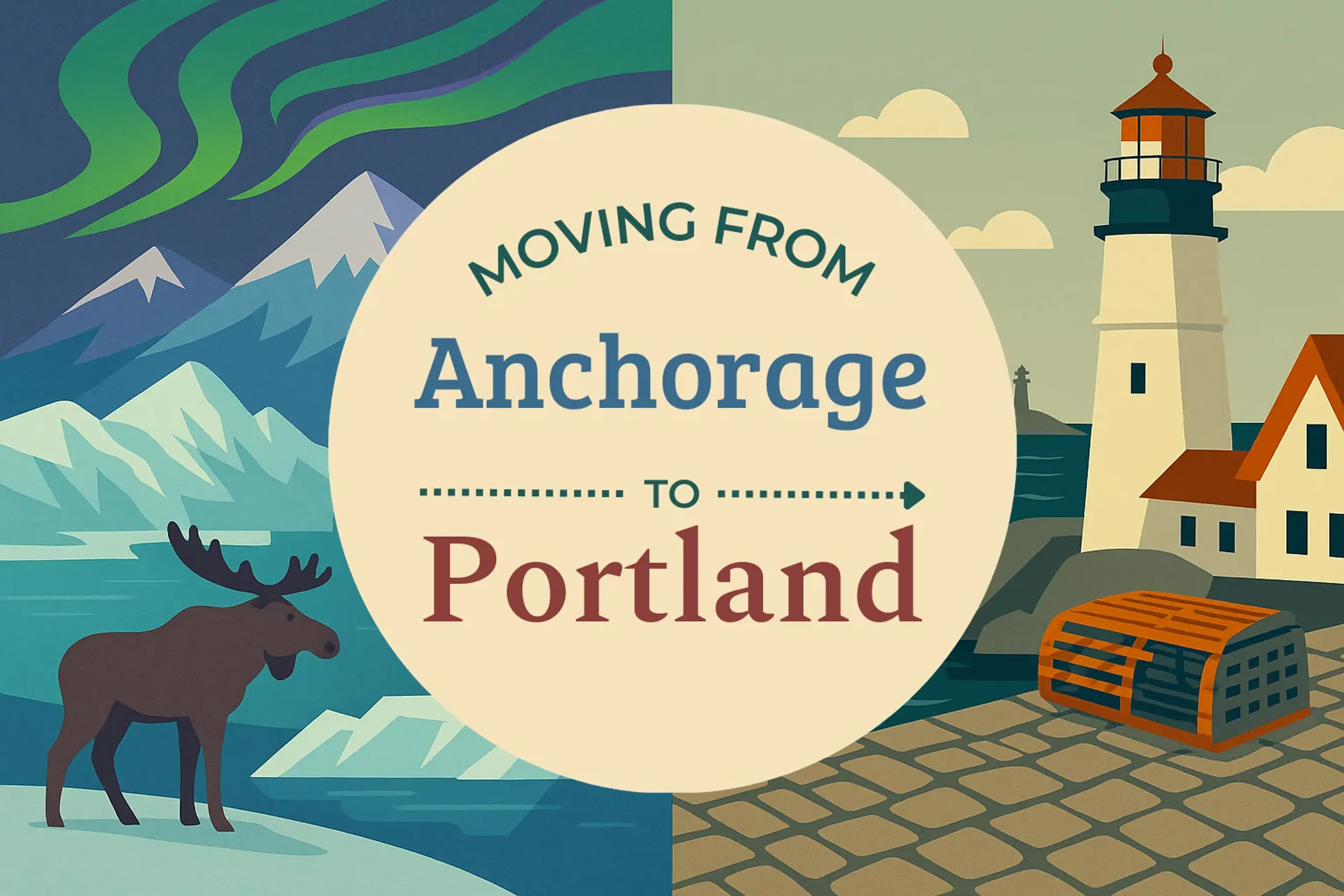 Side-by-side comparison of Anchorage to Portland moving companies
