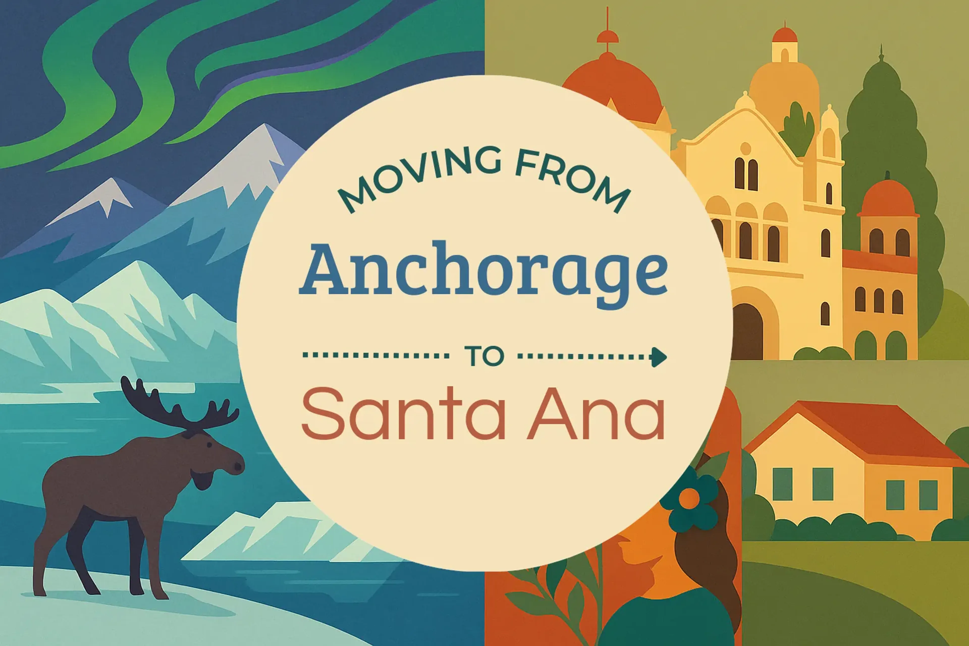 Side-by-side comparison of Anchorage to Santa Ana moving companies