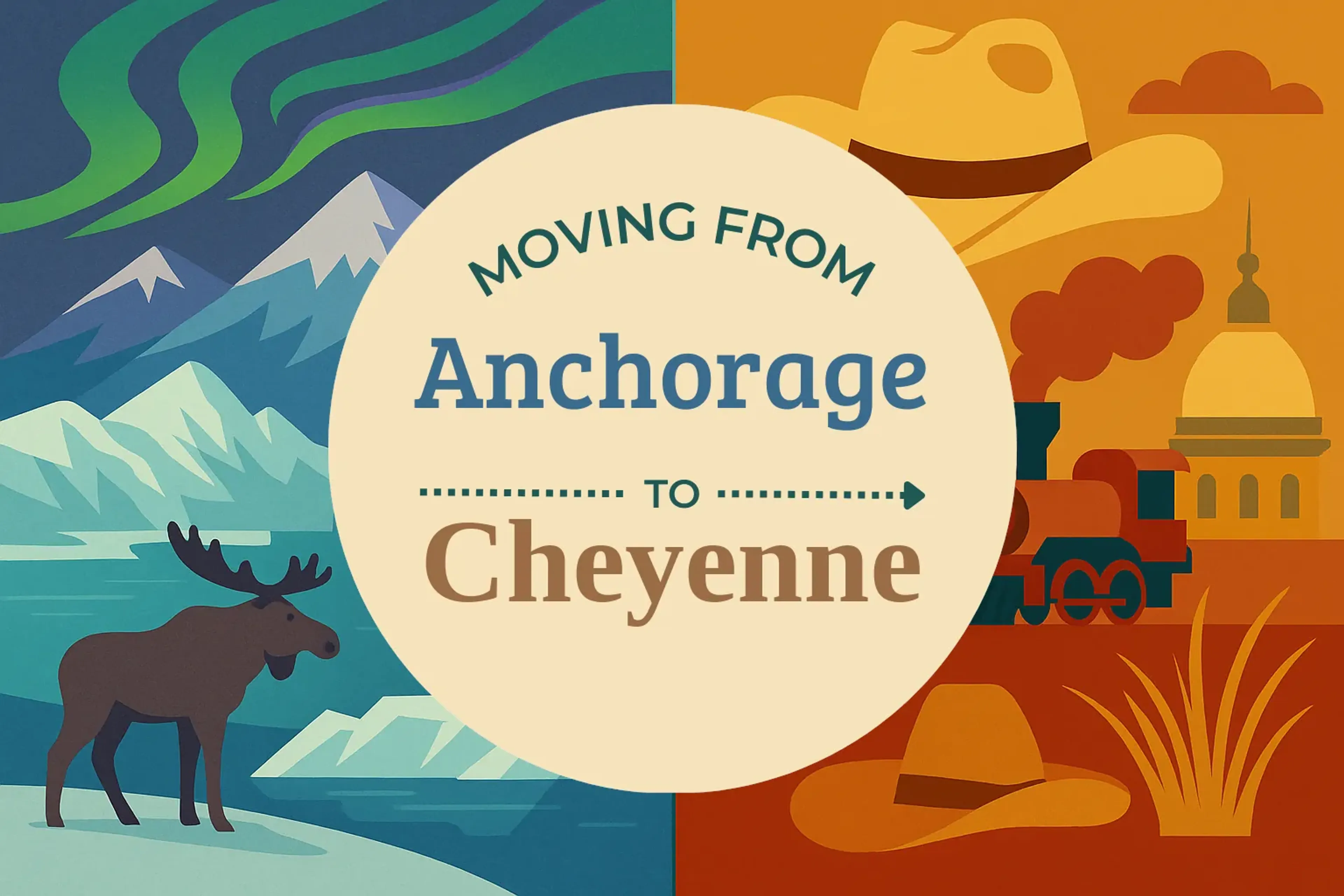 Side-by-side comparison of Anchorage to Cheyenne moving companies