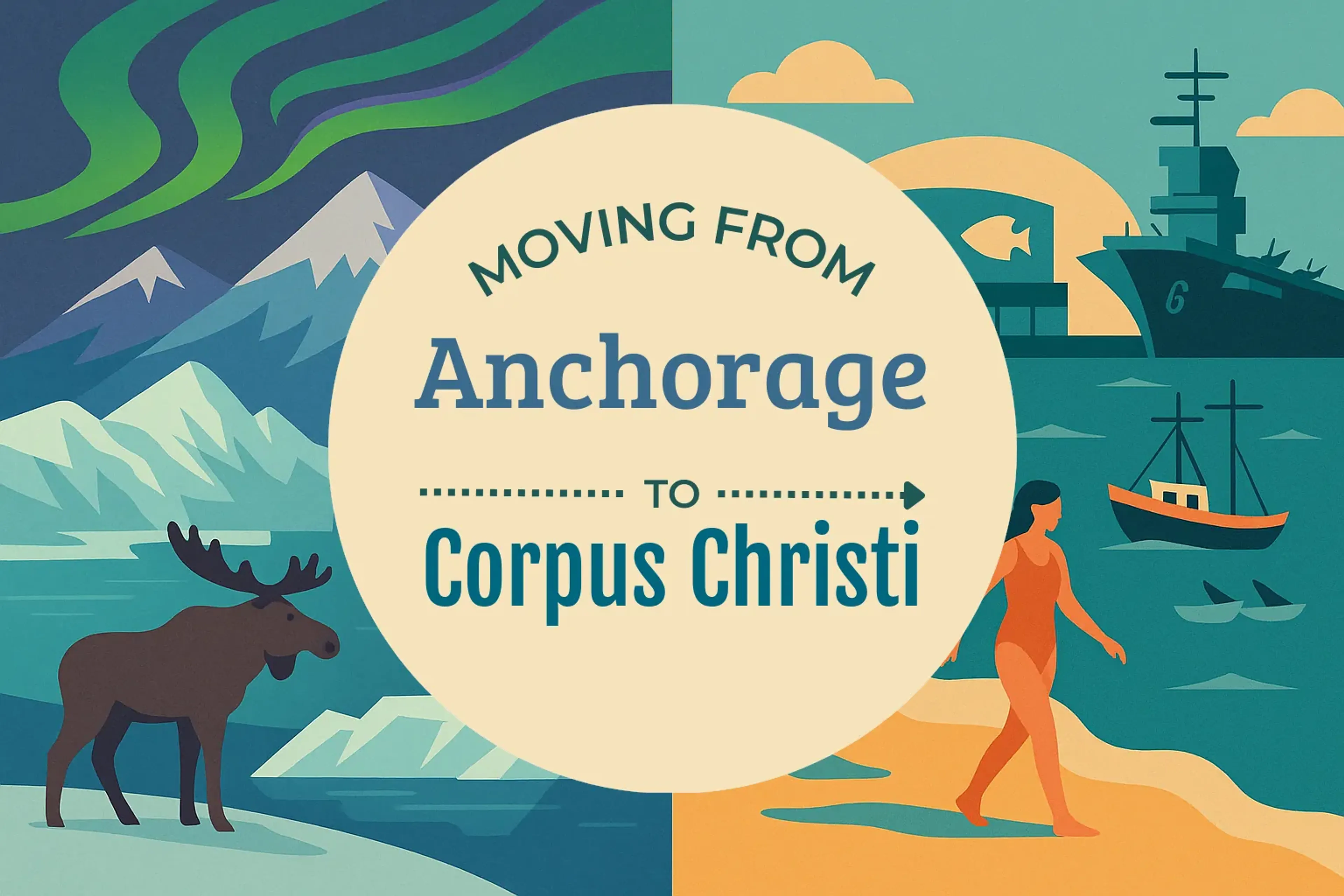 Side-by-side comparison of Anchorage to Corpus Christi moving companies