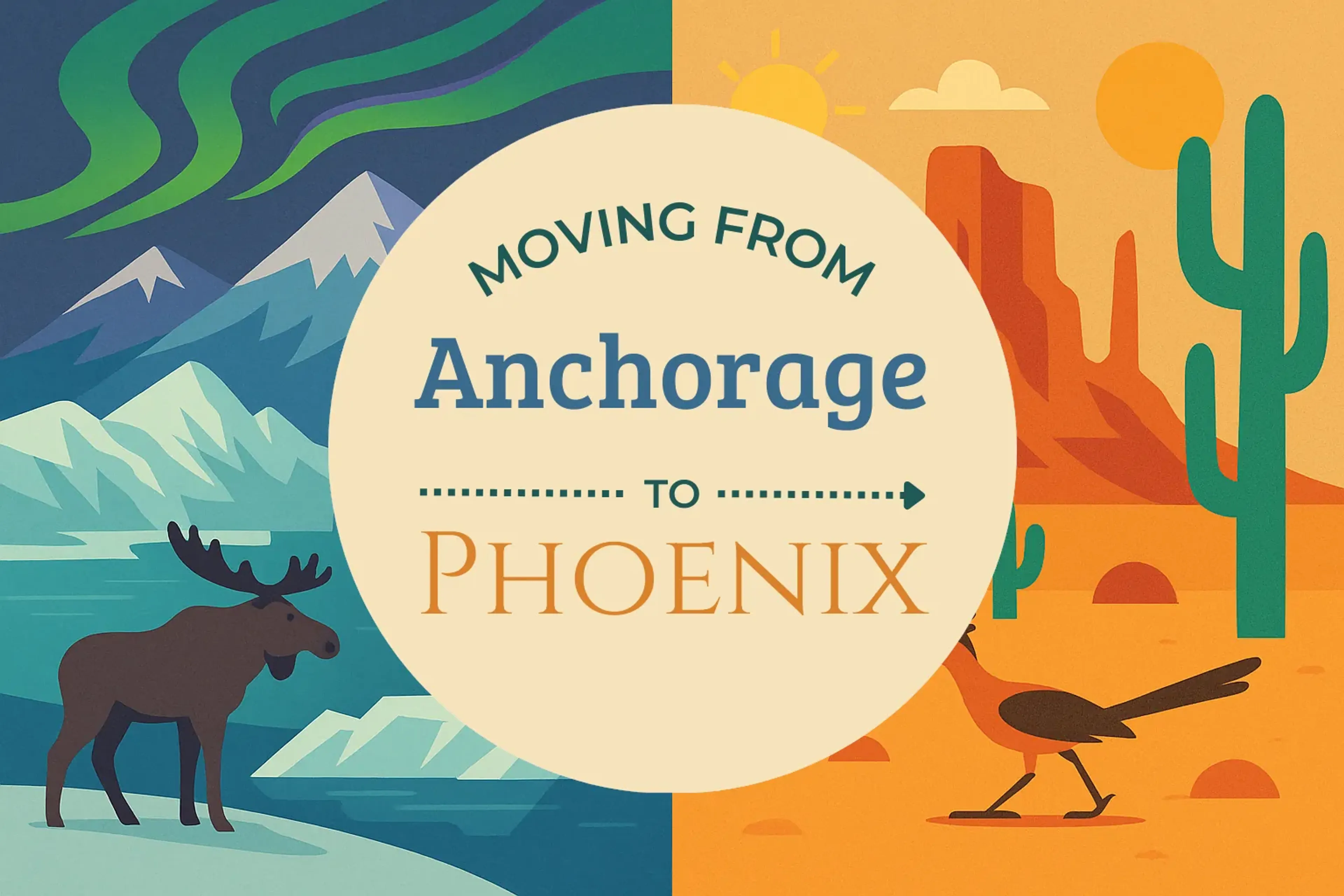 Side-by-side comparison of Anchorage to Phoenix moving companies
