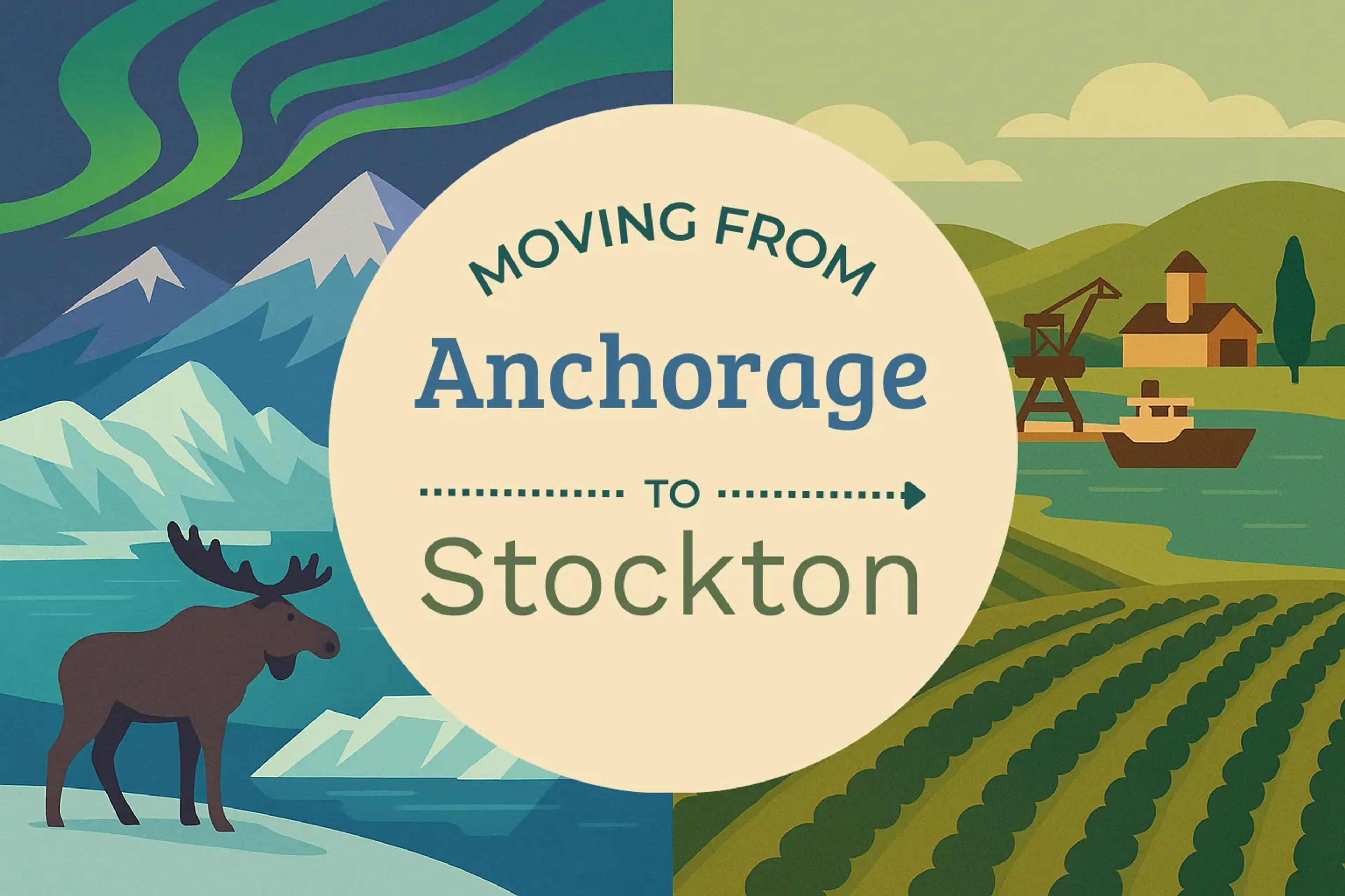 Side-by-side comparison of Anchorage to Stockton moving companies
