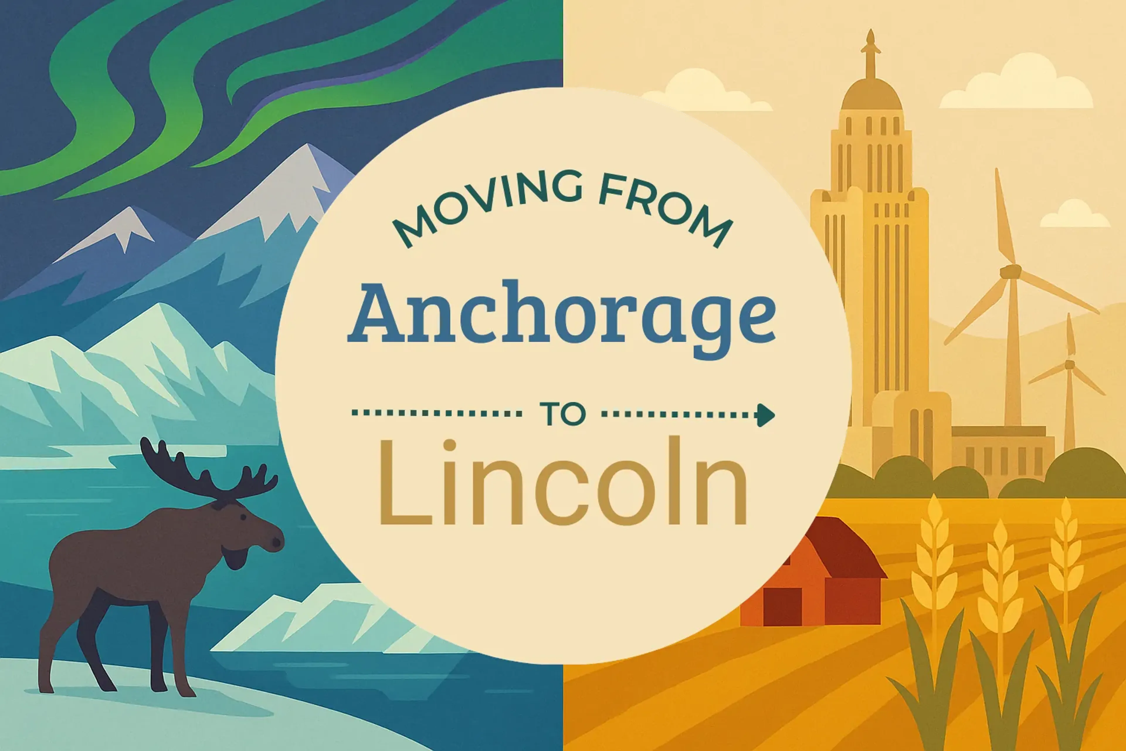 Side-by-side comparison of Anchorage to Lincoln moving companies