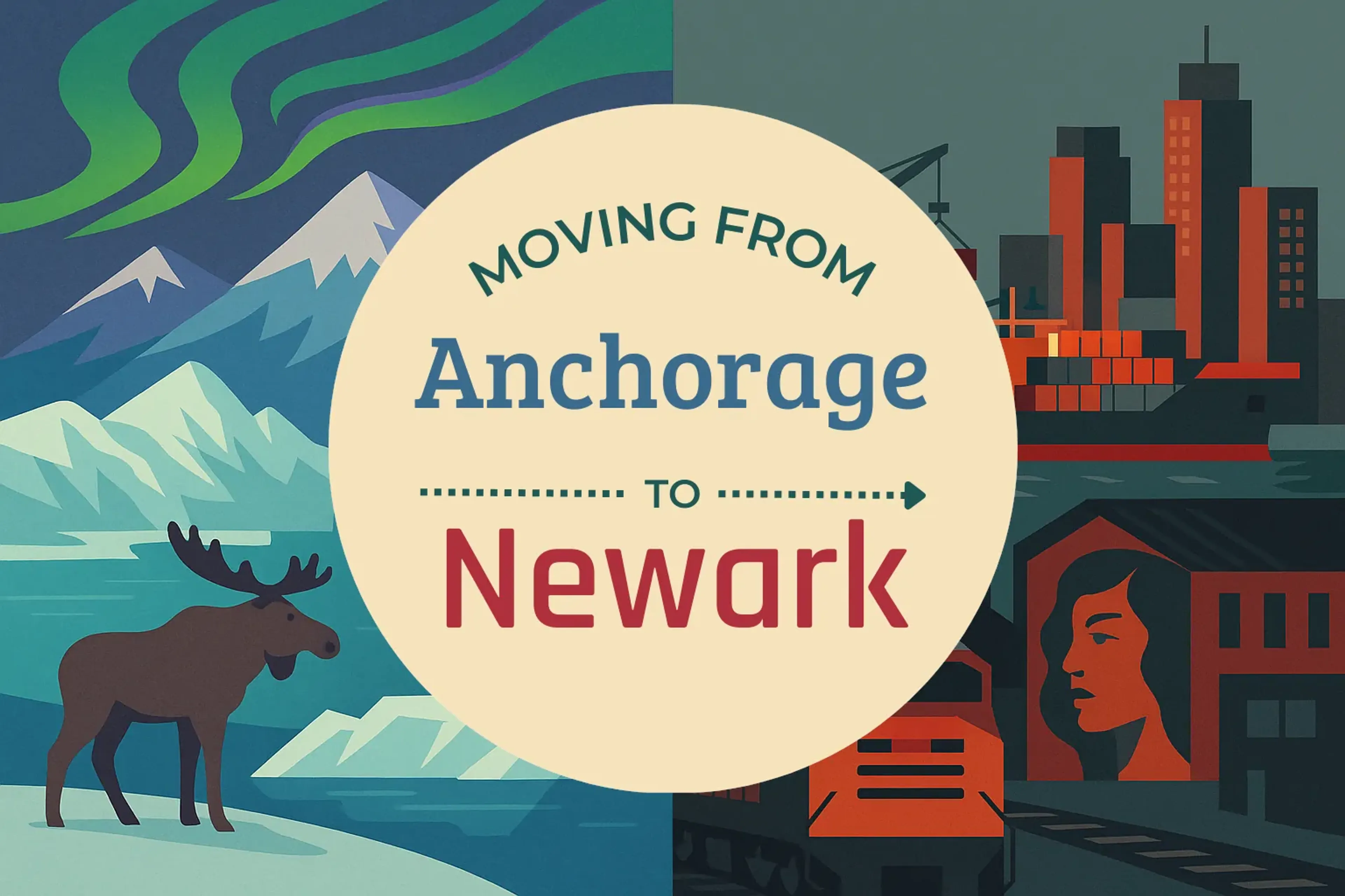 Side-by-side comparison of Anchorage to Newark moving companies