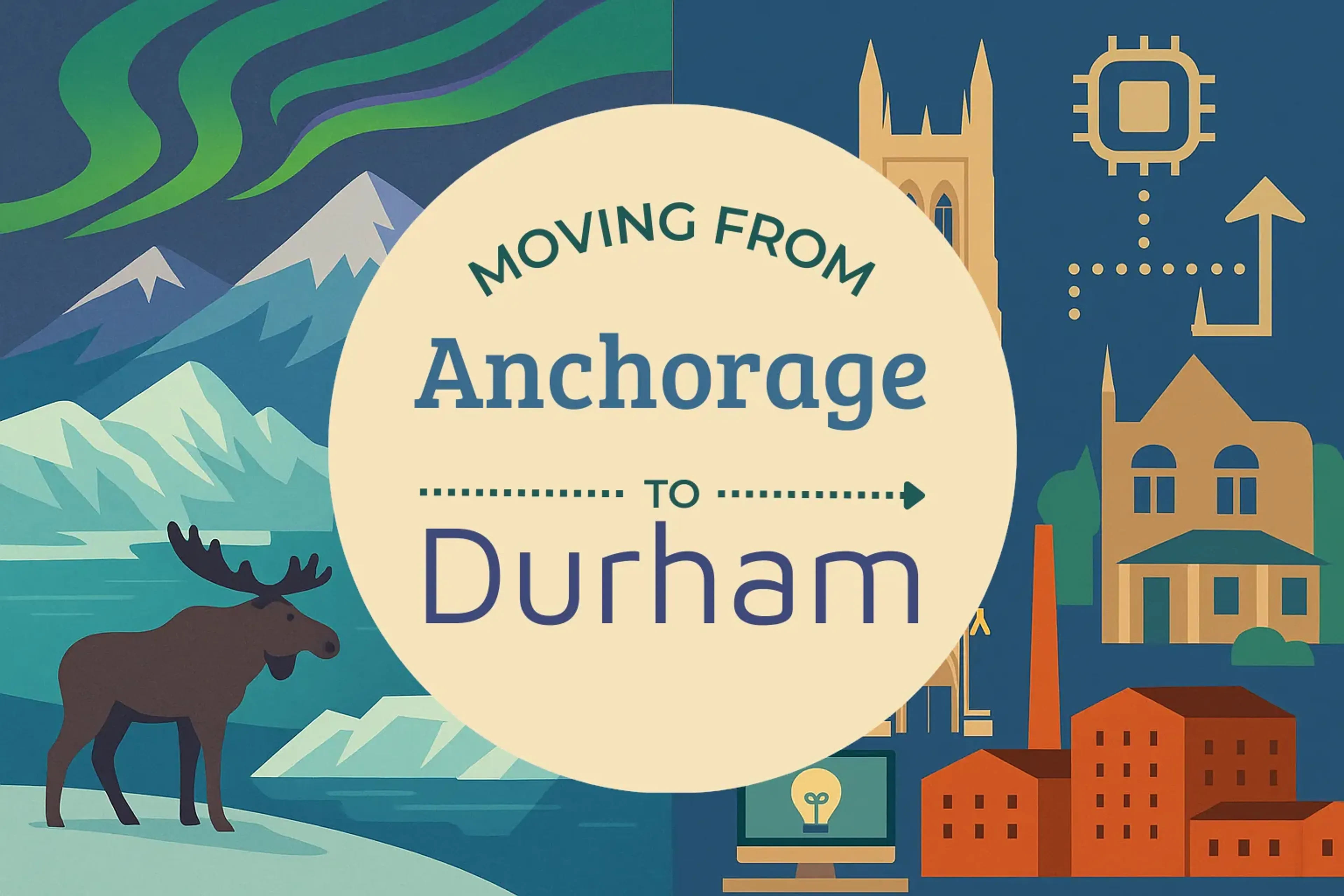 Side-by-side comparison of Anchorage to Durham moving companies