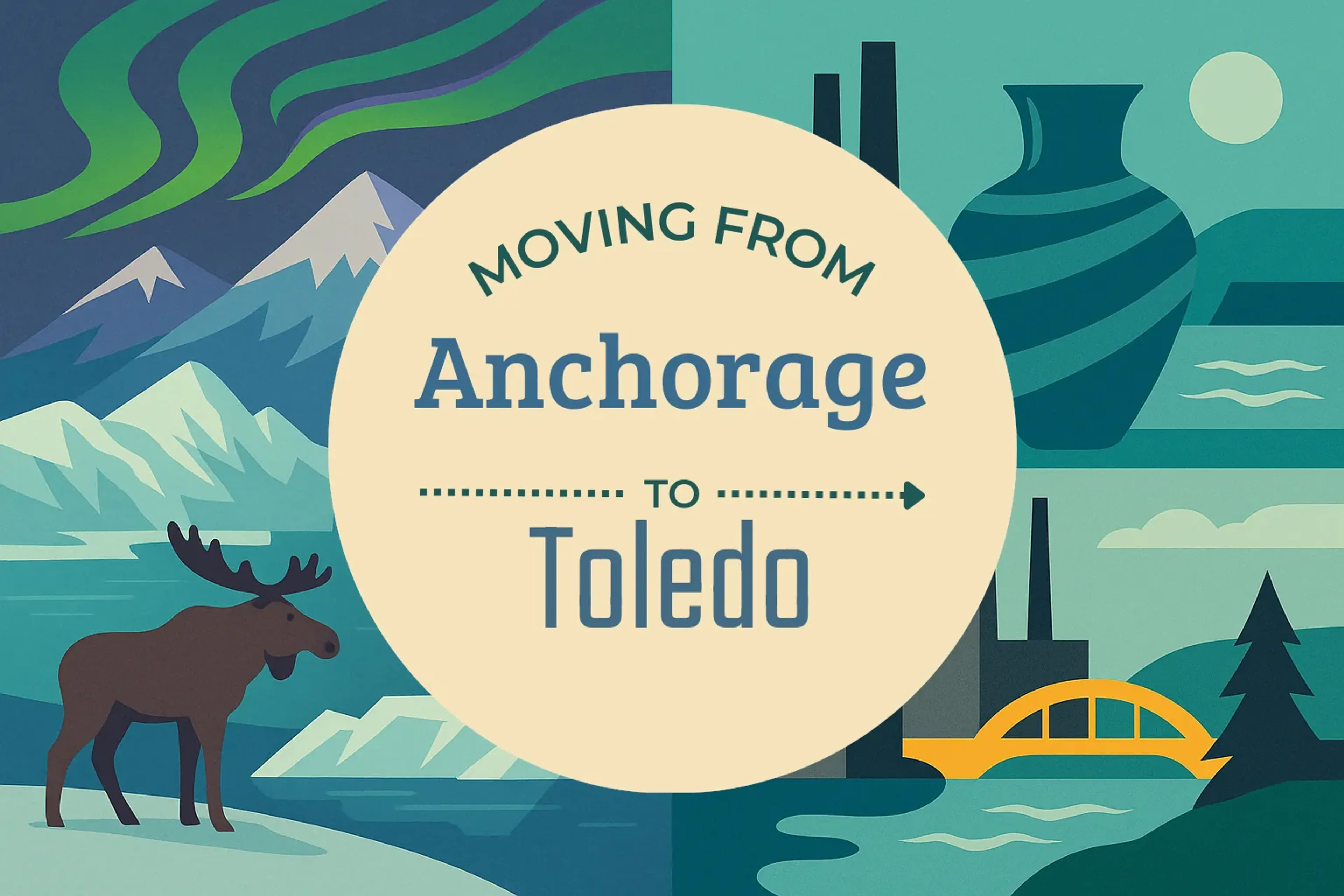 Side-by-side comparison of Anchorage to Toledo moving companies