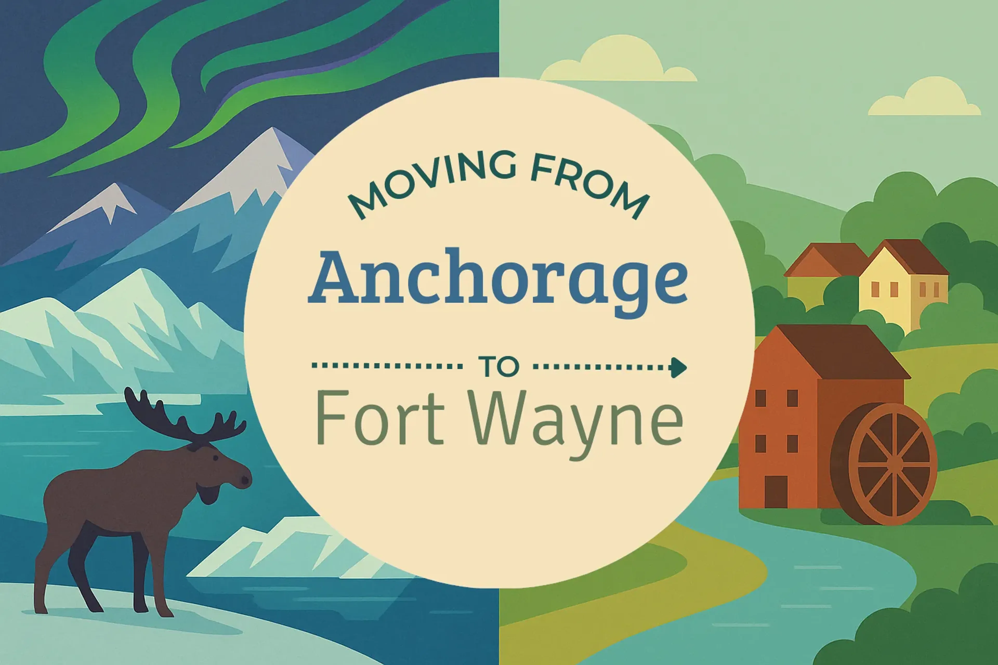 Side-by-side comparison of Anchorage to Fort Wayne moving companies