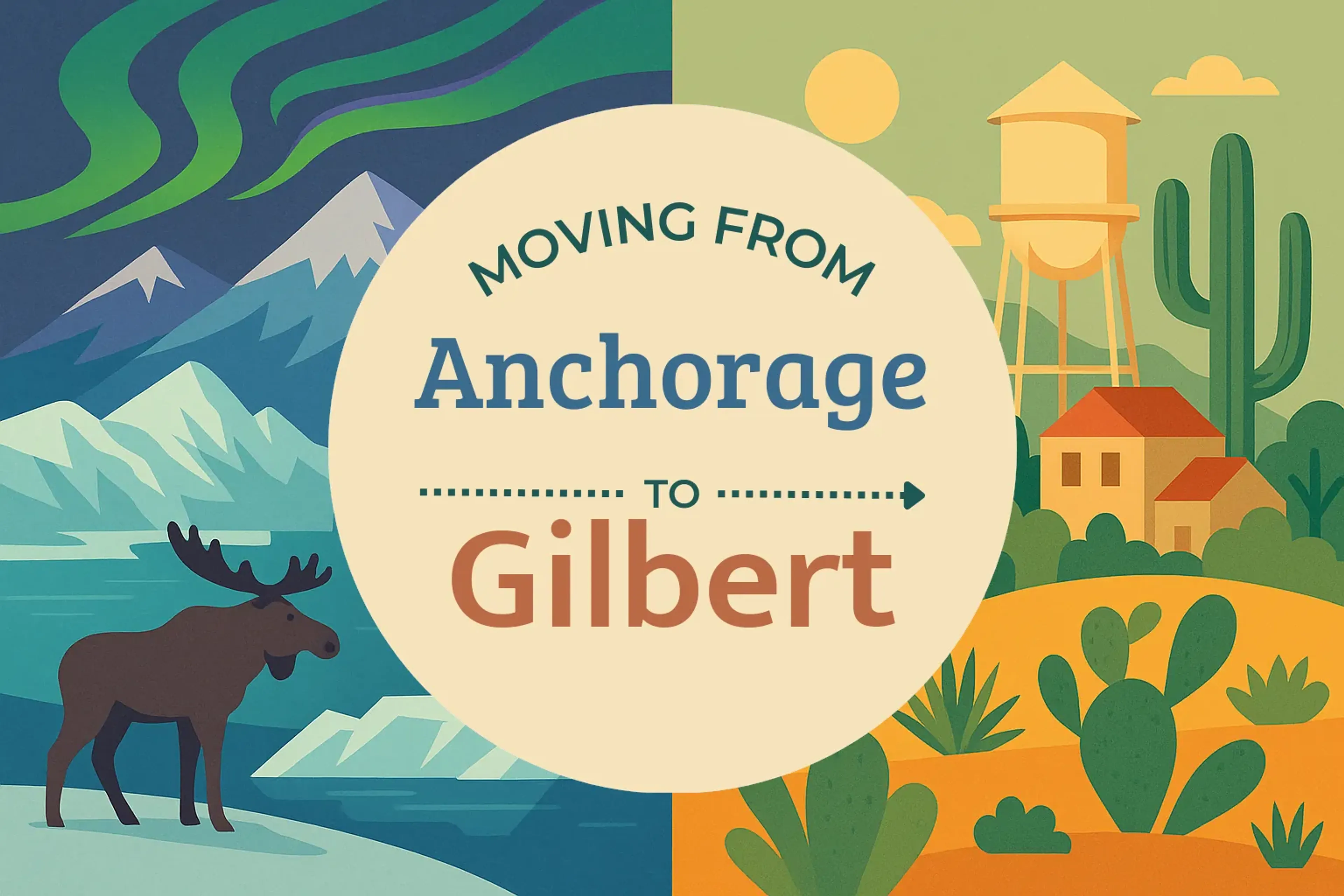 Side-by-side comparison of Anchorage to Gilbert moving companies