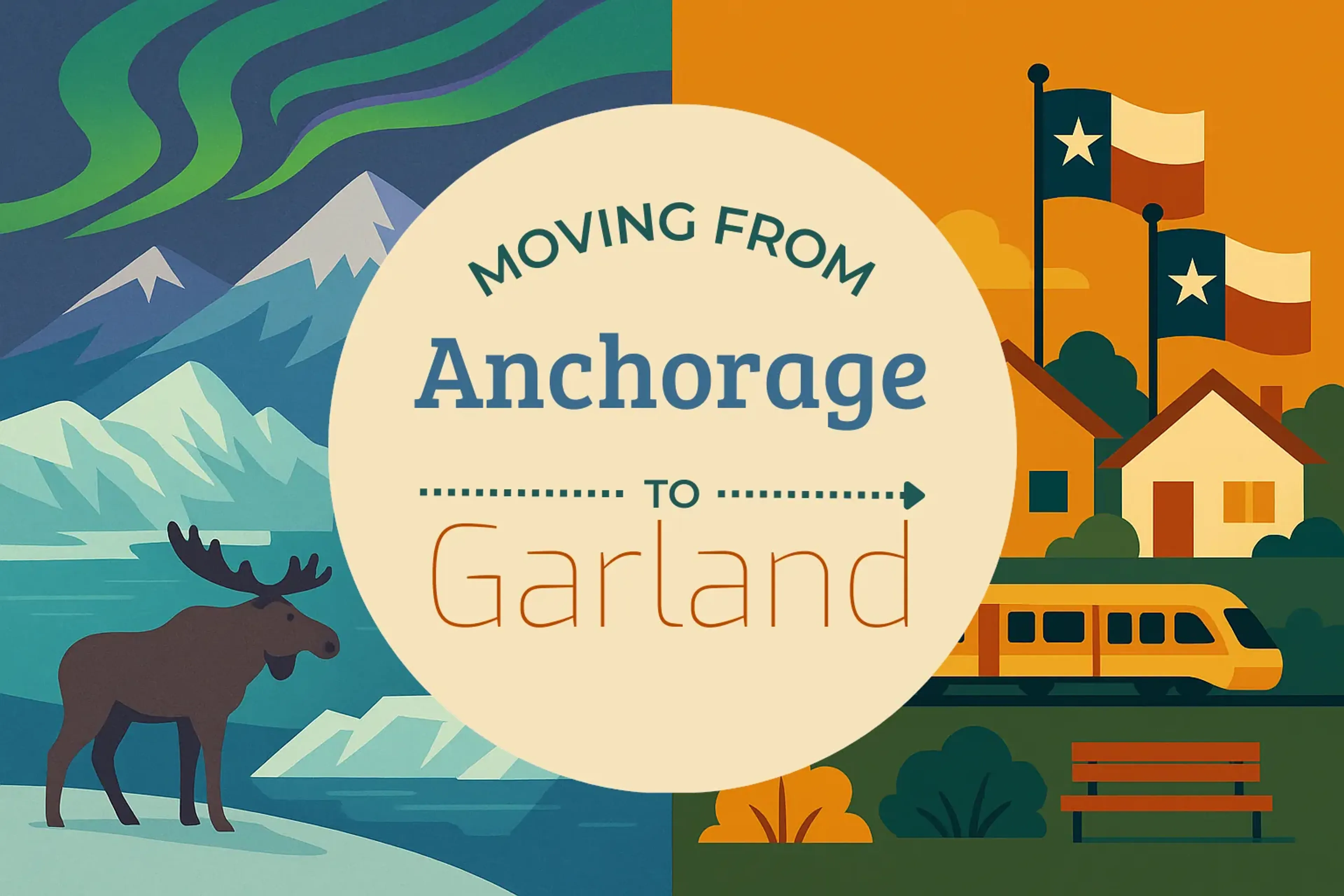 Side-by-side comparison of Anchorage to Garland moving companies