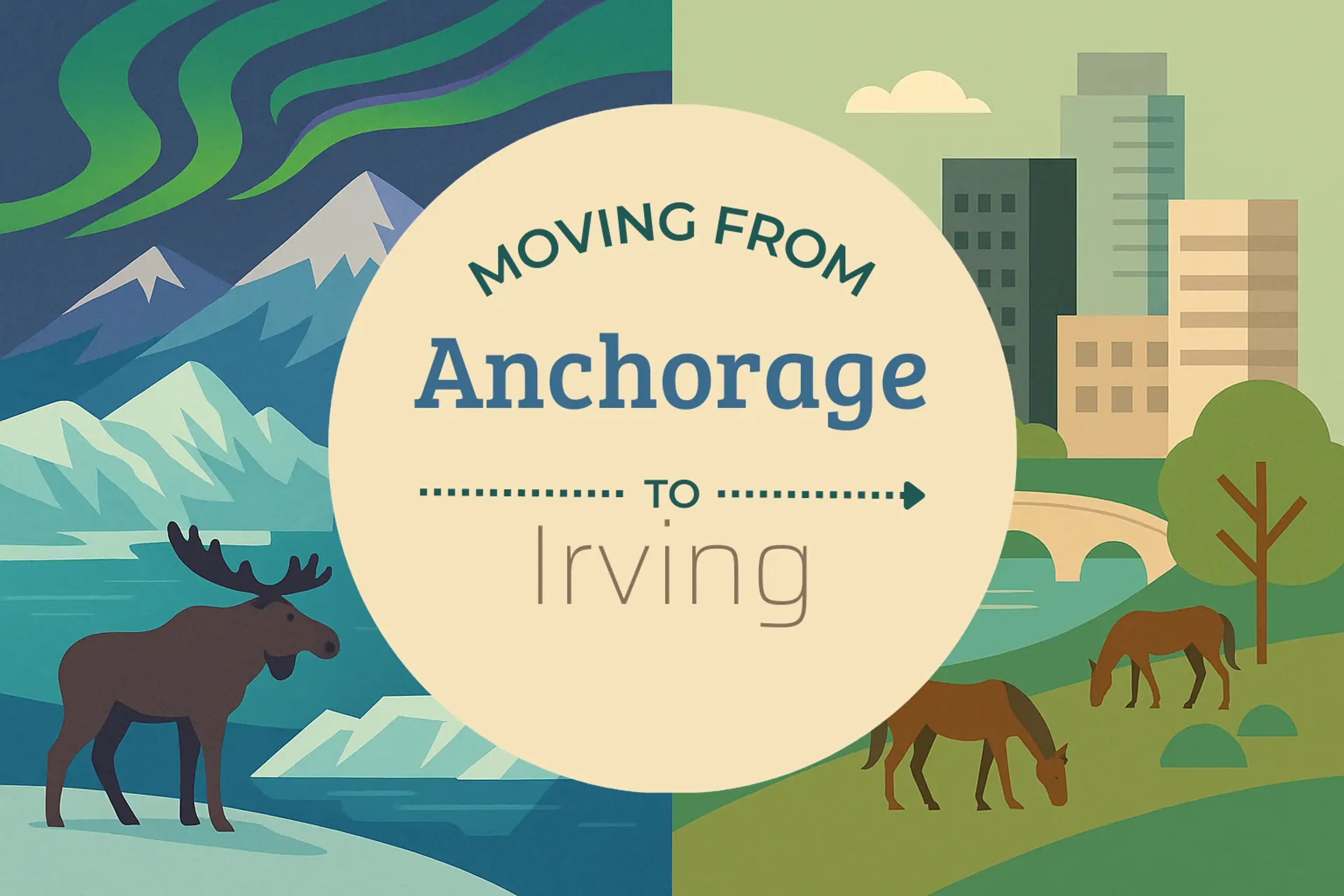 Side-by-side comparison of Anchorage to Irving moving companies
