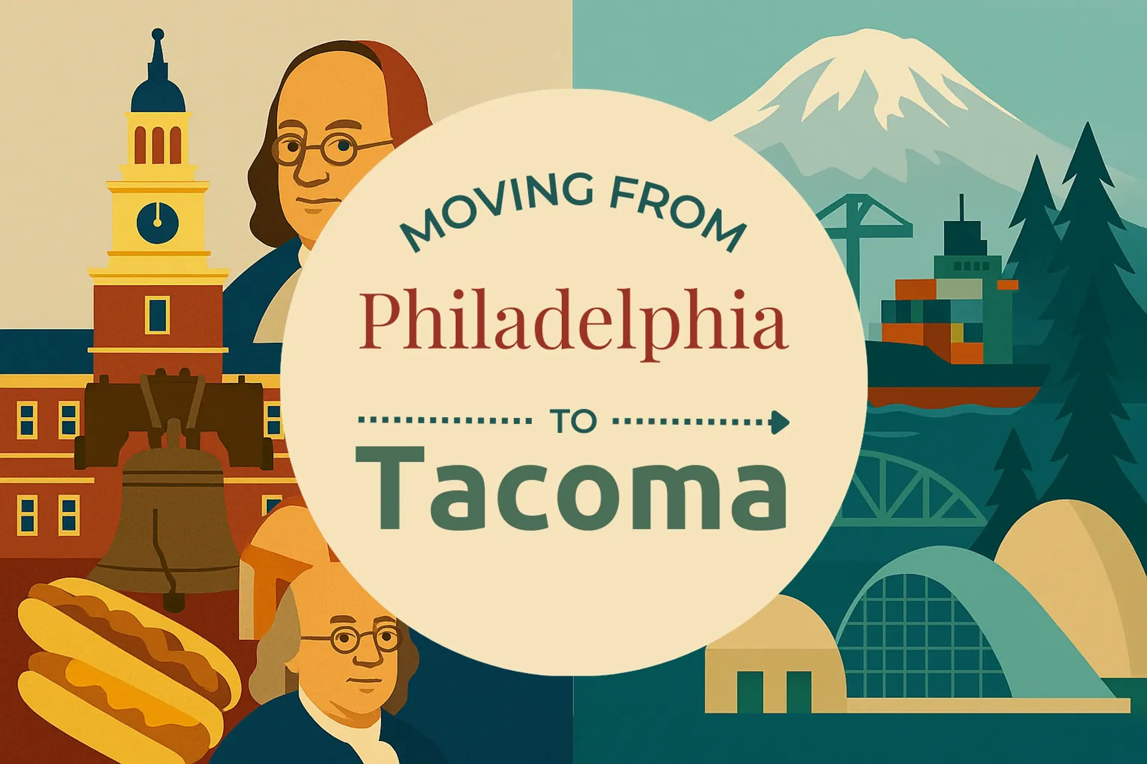 Side-by-side comparison of Philadelphia to Tacoma moving companies