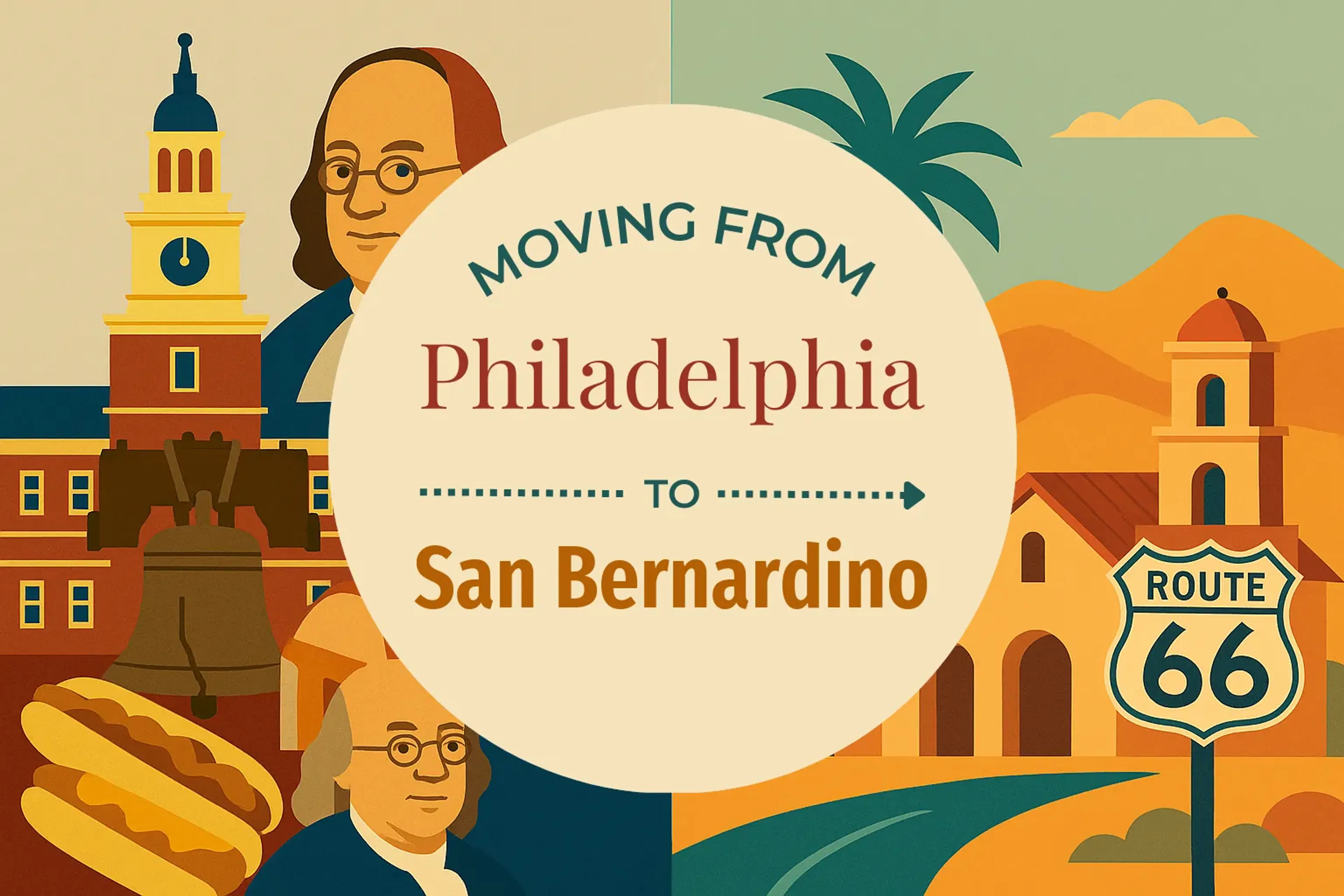 Side-by-side comparison of Philadelphia to San Bernardino moving companies