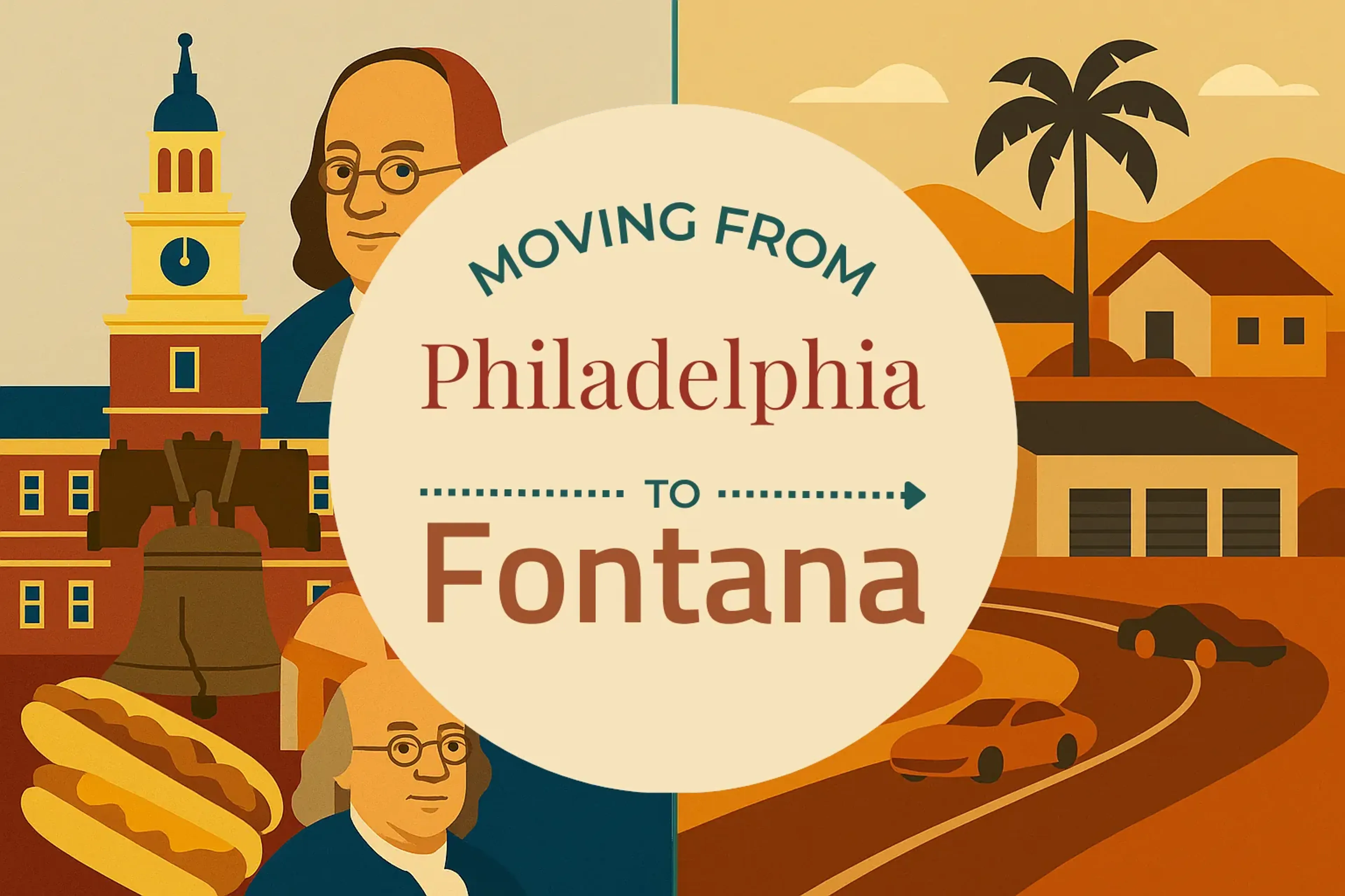 Side-by-side comparison of Philadelphia to Fontana moving companies