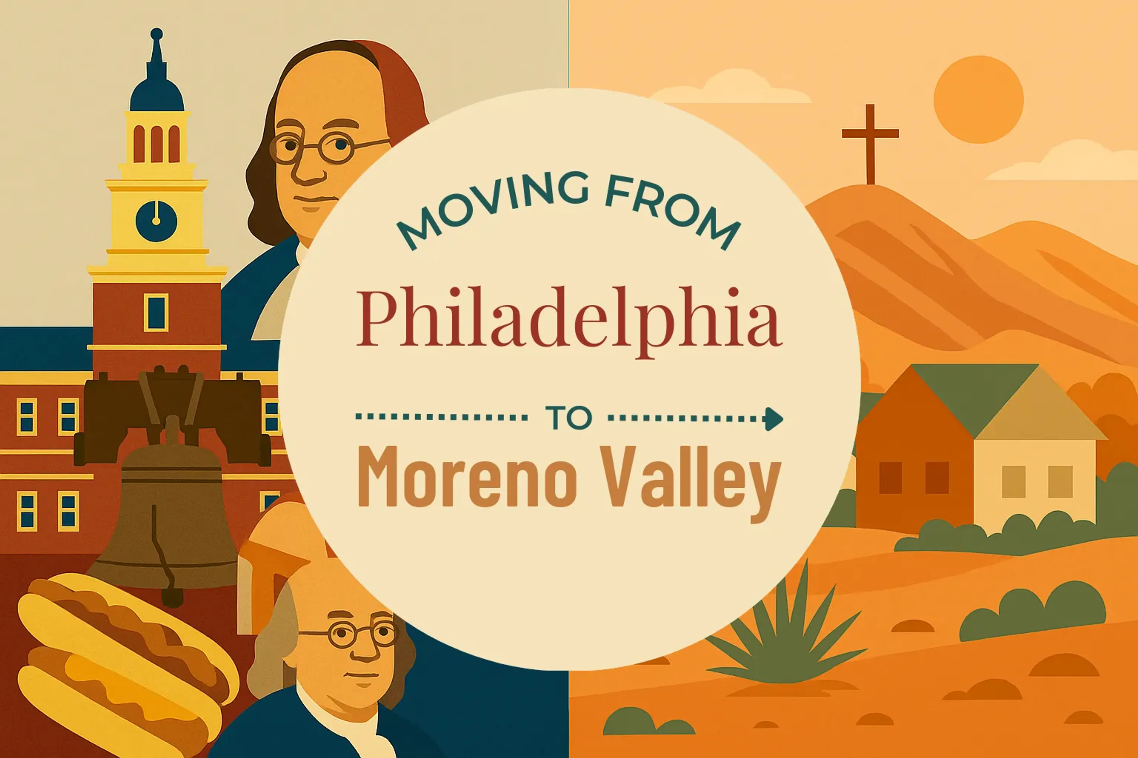 Side-by-side comparison of Philadelphia to Moreno Valley moving companies
