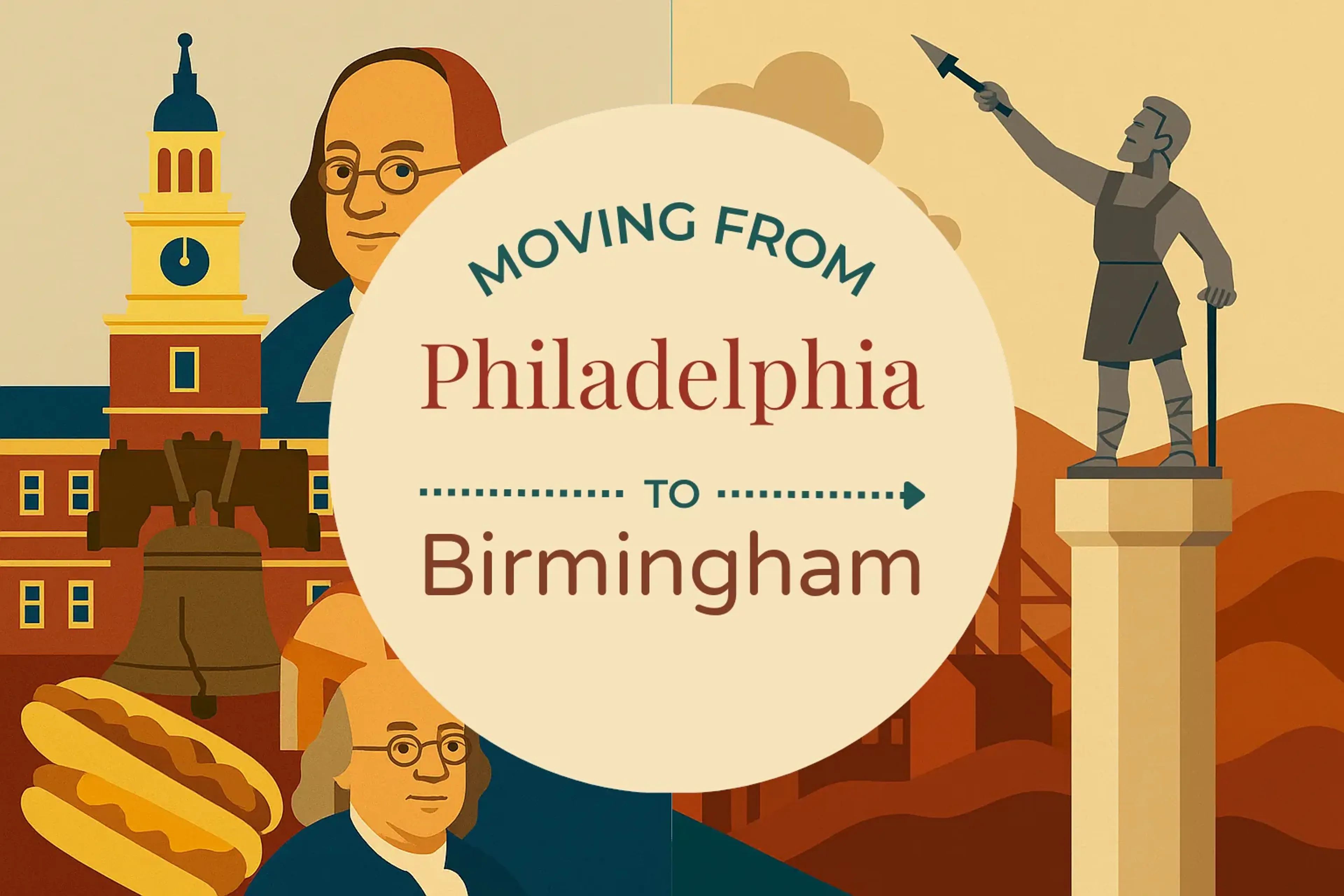 Side-by-side comparison of Philadelphia to Birmingham moving companies