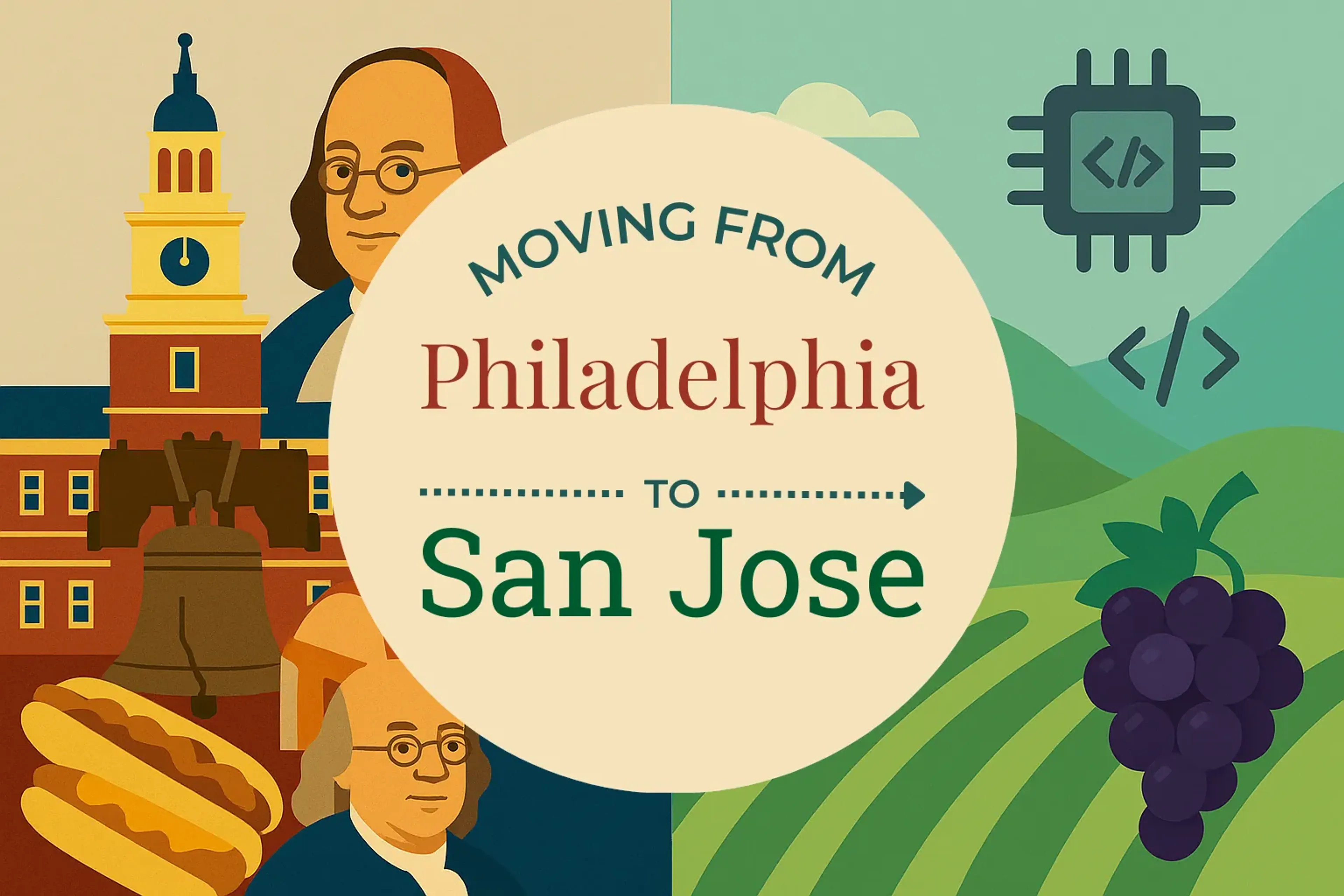 Side-by-side comparison of Philadelphia to San Jose moving companies